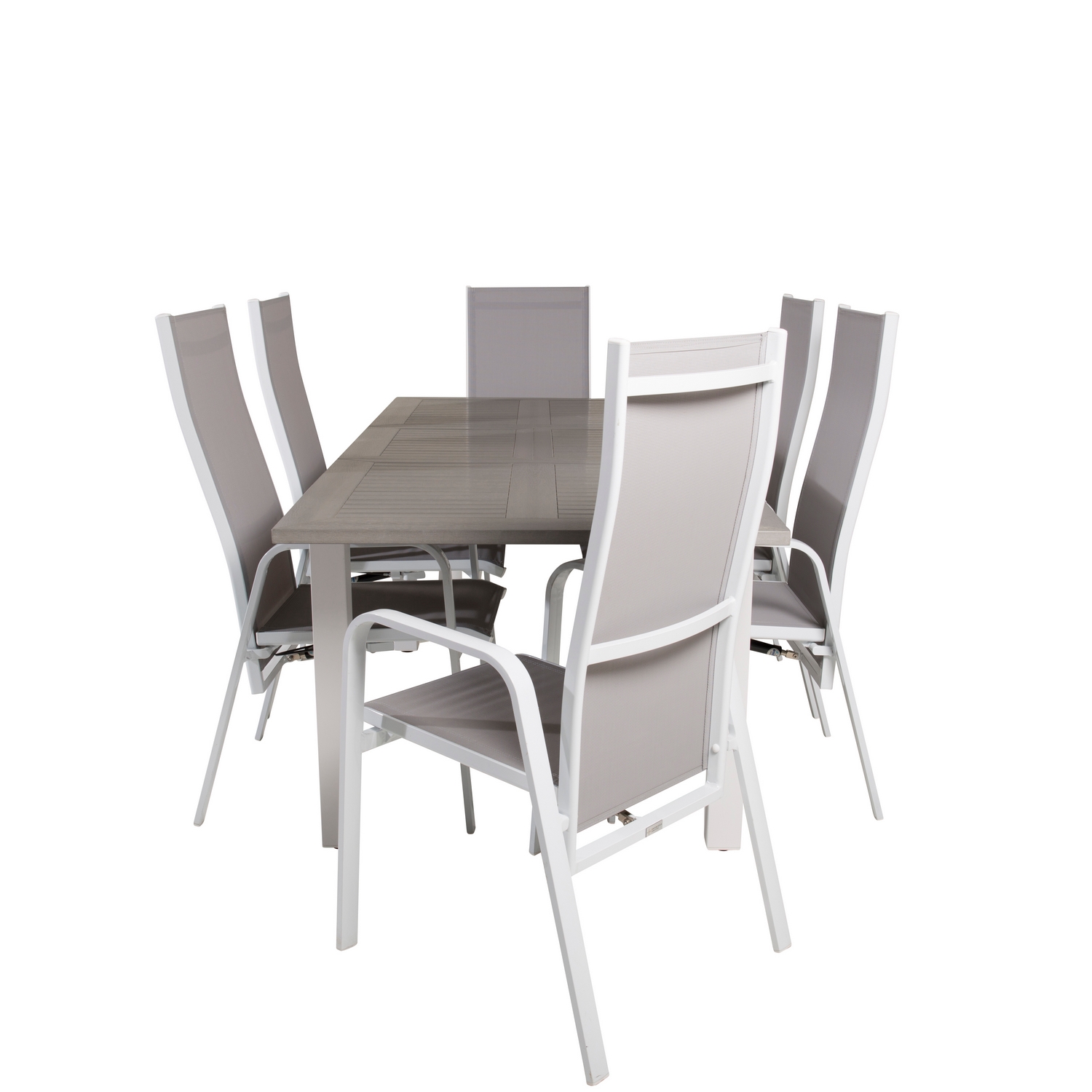 Albany Dining Table 152/210*90 - White Alu / Grey Aintwood+C Vit/Grå