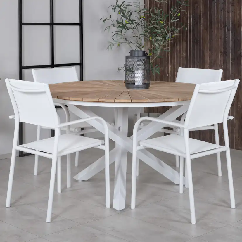 Matgrupp Venture Home Mendi Rund med 4 Sami Stolar