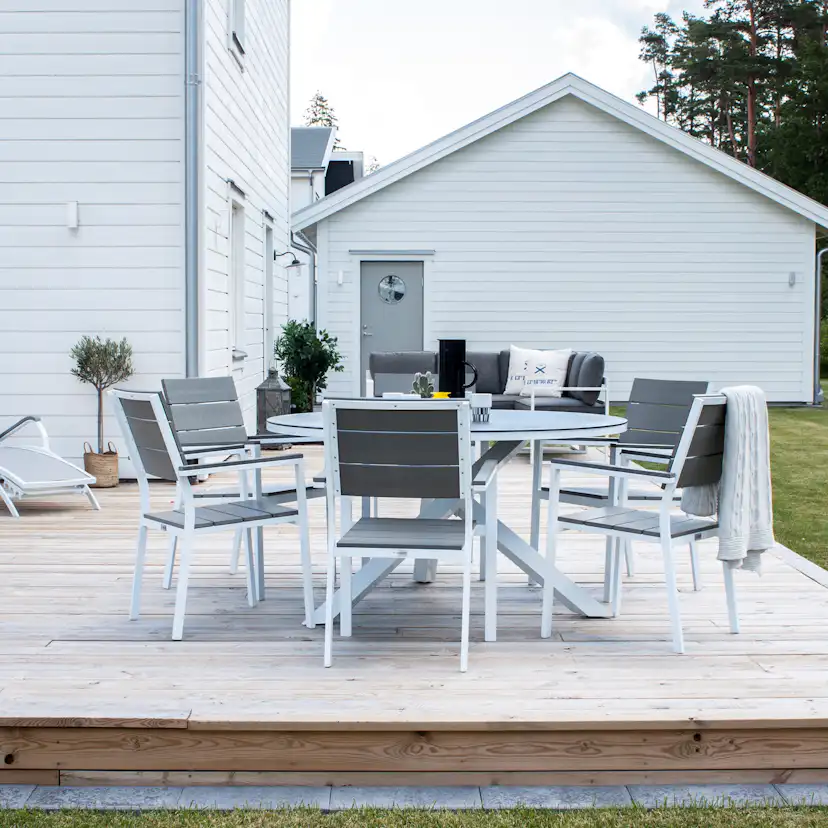 Matgrupp Utomhus Venture Home Copacabana med 6 Lova KarmTrädgårdsstolar
