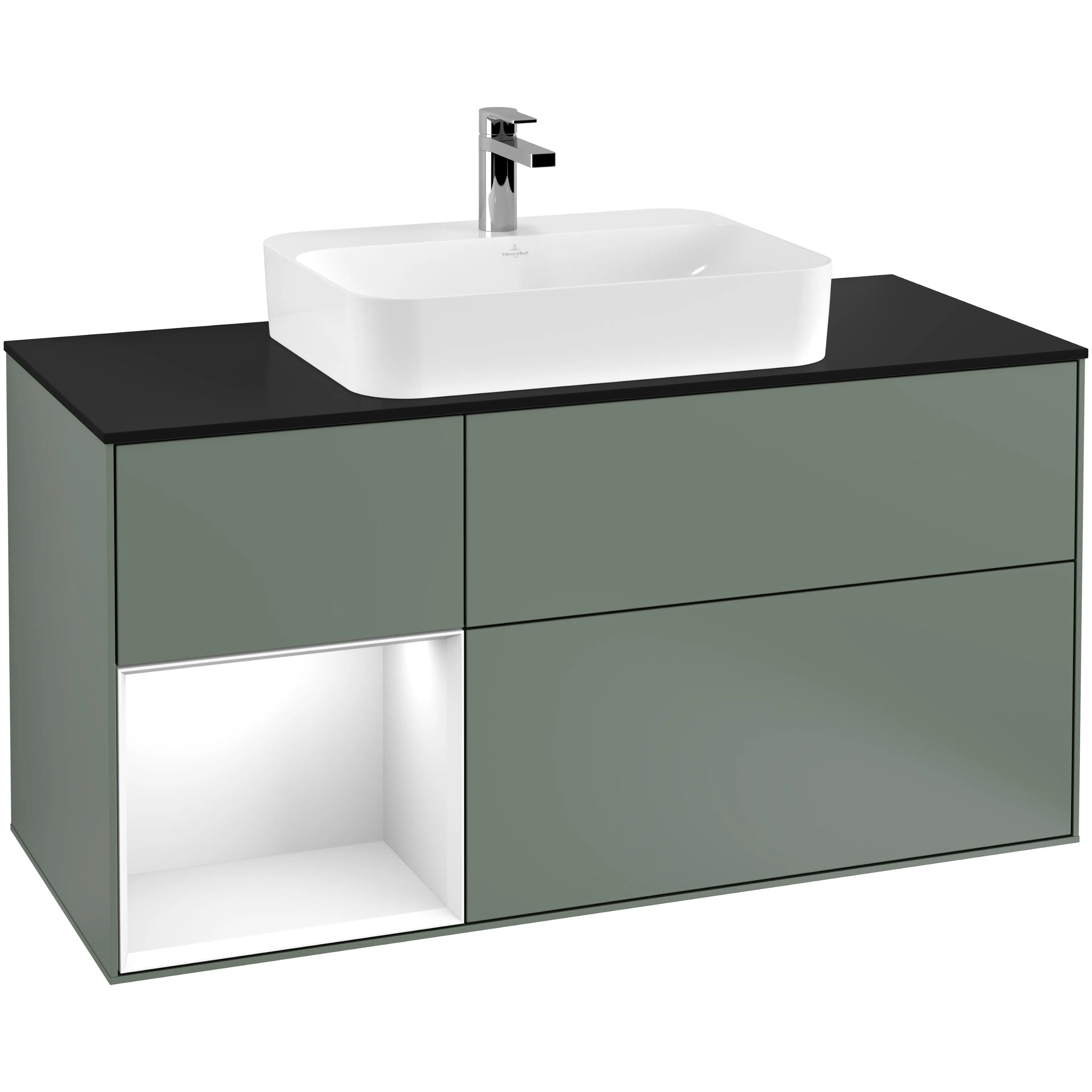 Tvättställsskåp Villeroy & Boch Finion med 3 Lådor Hylla och Bänkskiva för Ytmonterat Tvättställ