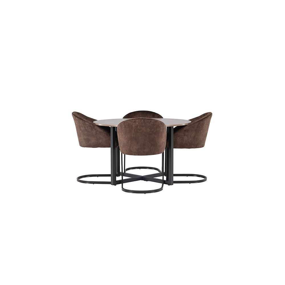 Matgrupp Venture Home Durango Ø120 cm med 4 st Evening stolar
