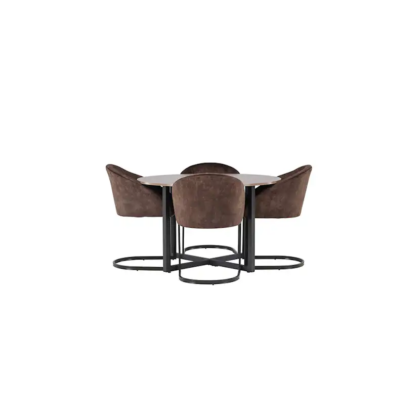 Matgrupp Venture Home Durango Ø120 cm med 4 st Evening stolar