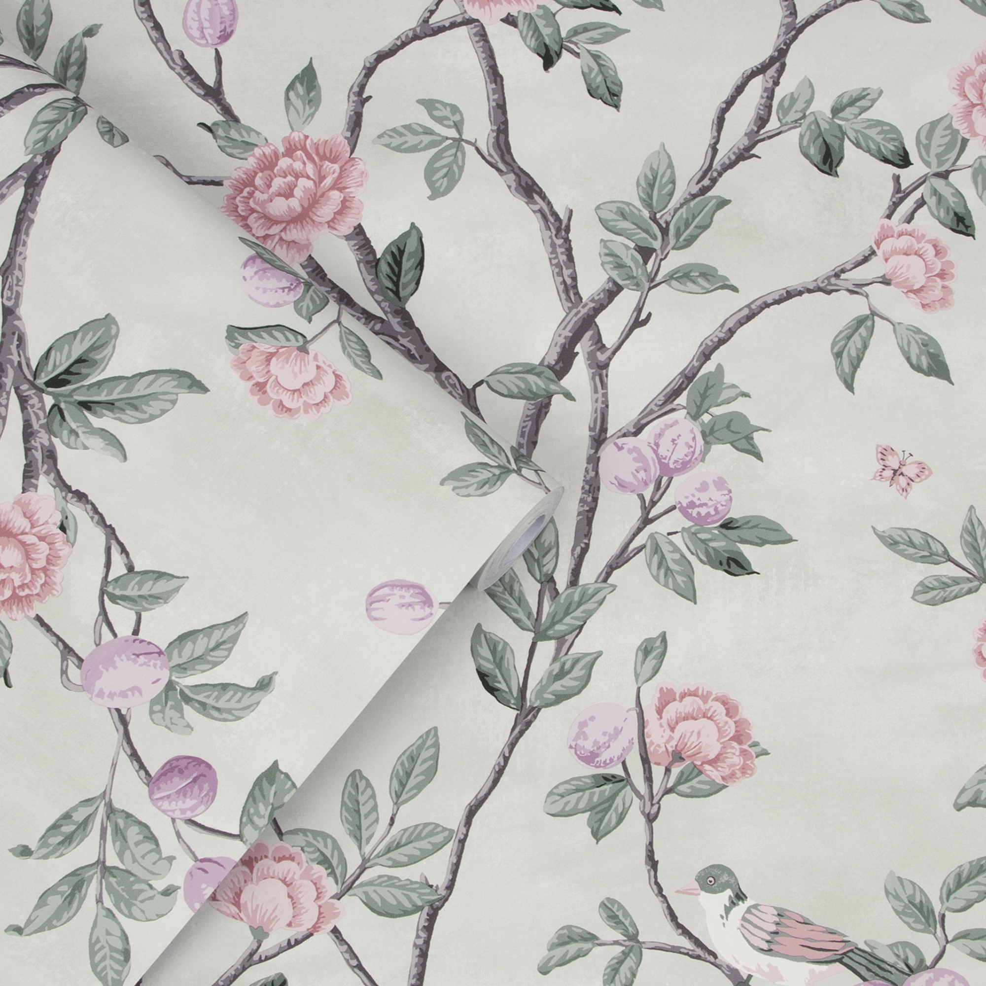 Tapet Laura Ashley Eglantine Eau de Nil 113371 EasyUp, Mönstrad Flerfärgad