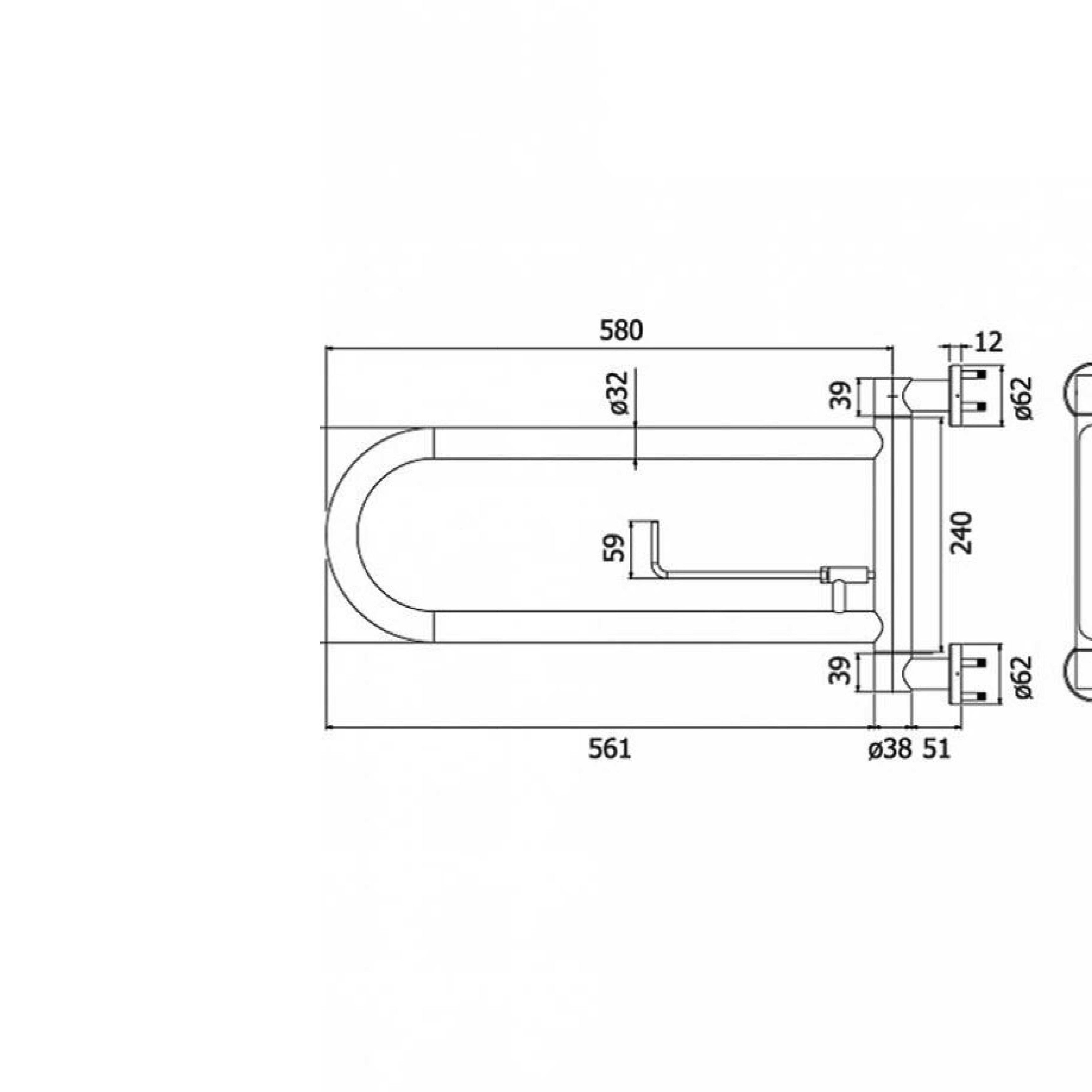 Stödhandtag Strand Stainless GRABBA 0102CS