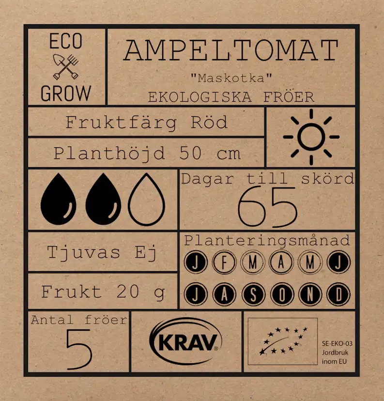 Fröpåse Eco Grow Ampeltomat Maskotka