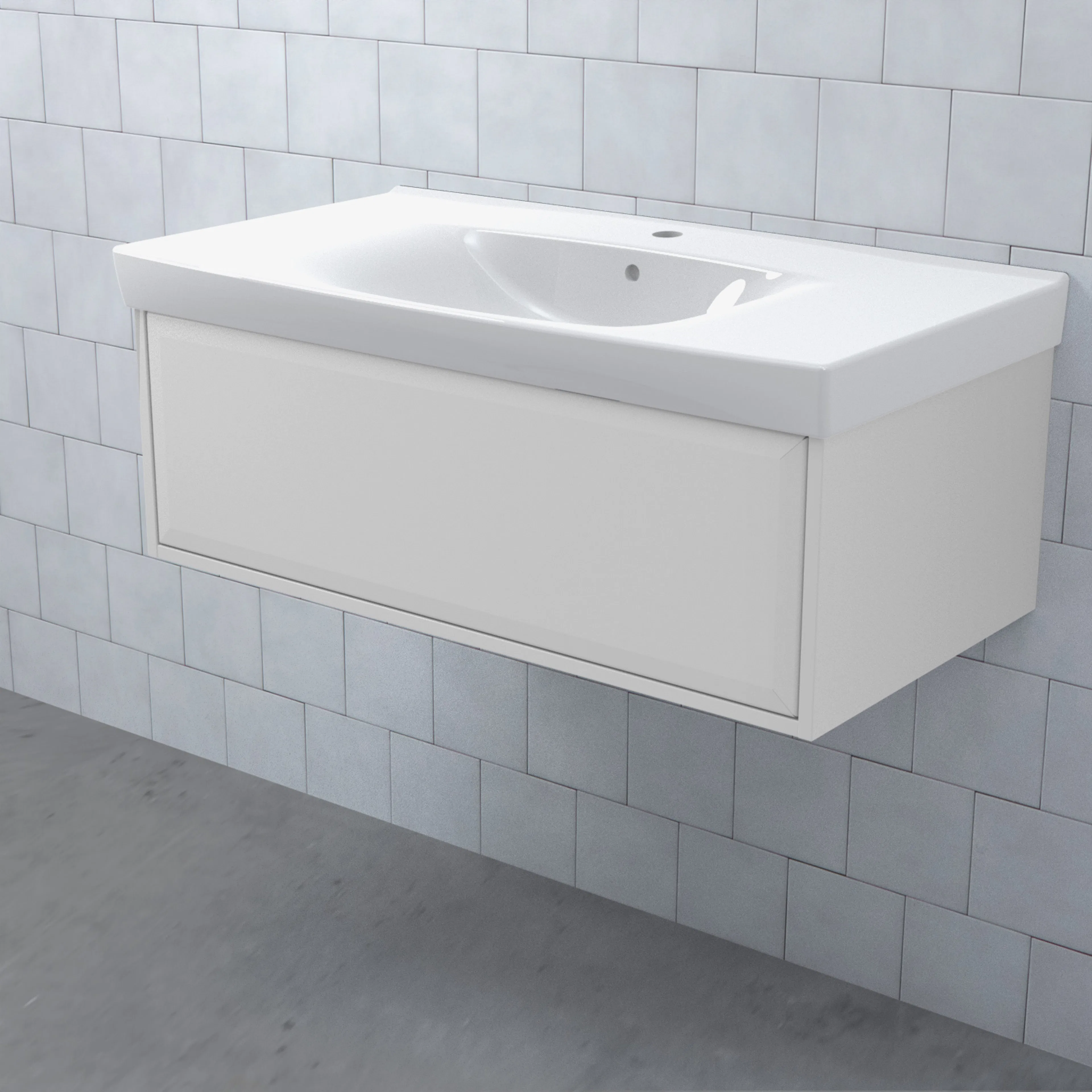 MEJDA Kommod Låg 90-45 Facett Ljusgrå BxHXD: 898x296x465 mm, Facett Ljusgrå