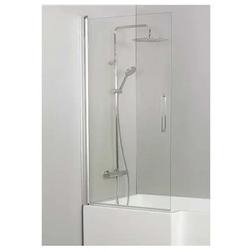 BADKARSVÄGG FIX TREND BV 80 SILVER MATT Klarglas