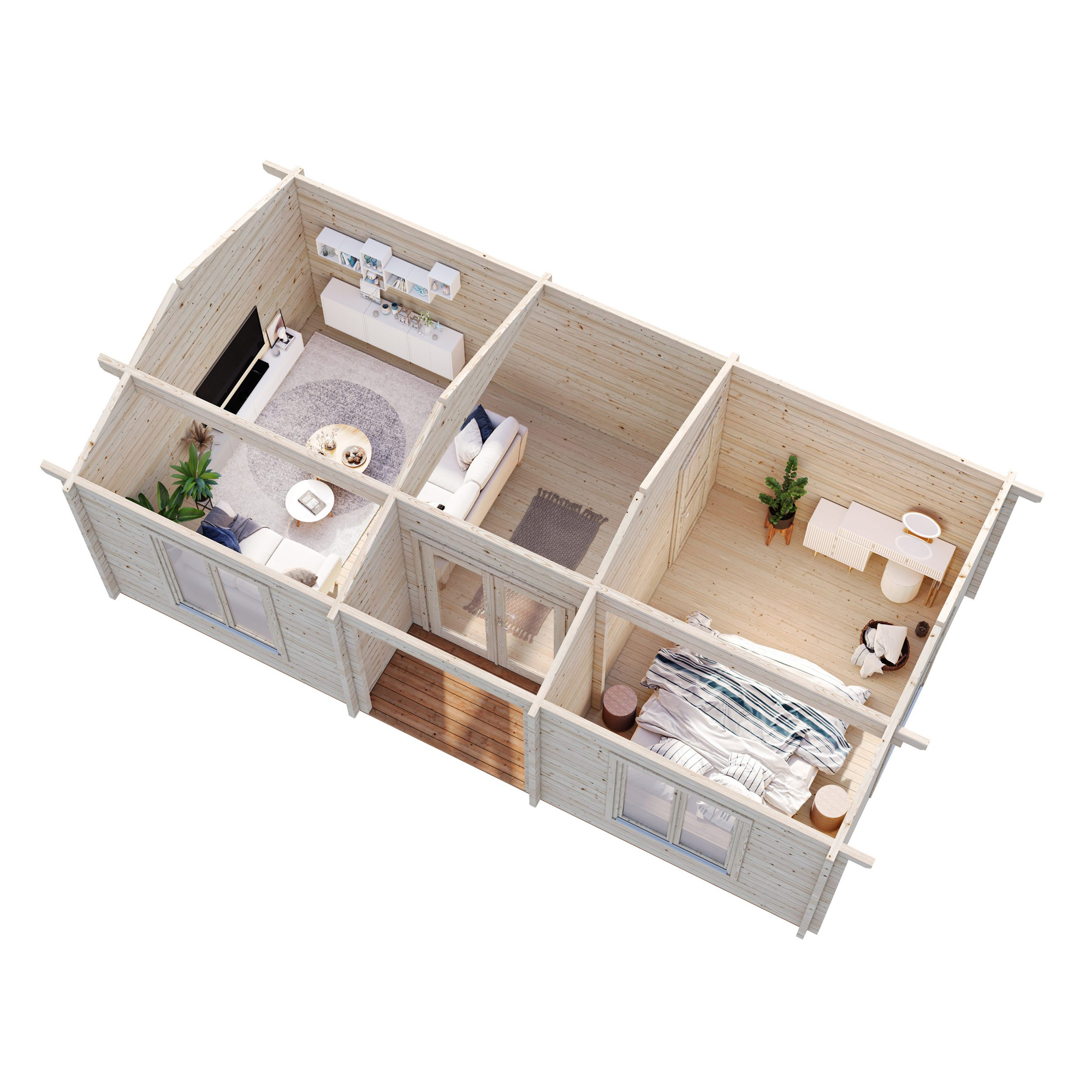 Fritidshus Palmako Anna 30,8 m² Komplett Stuga med Sadeltak