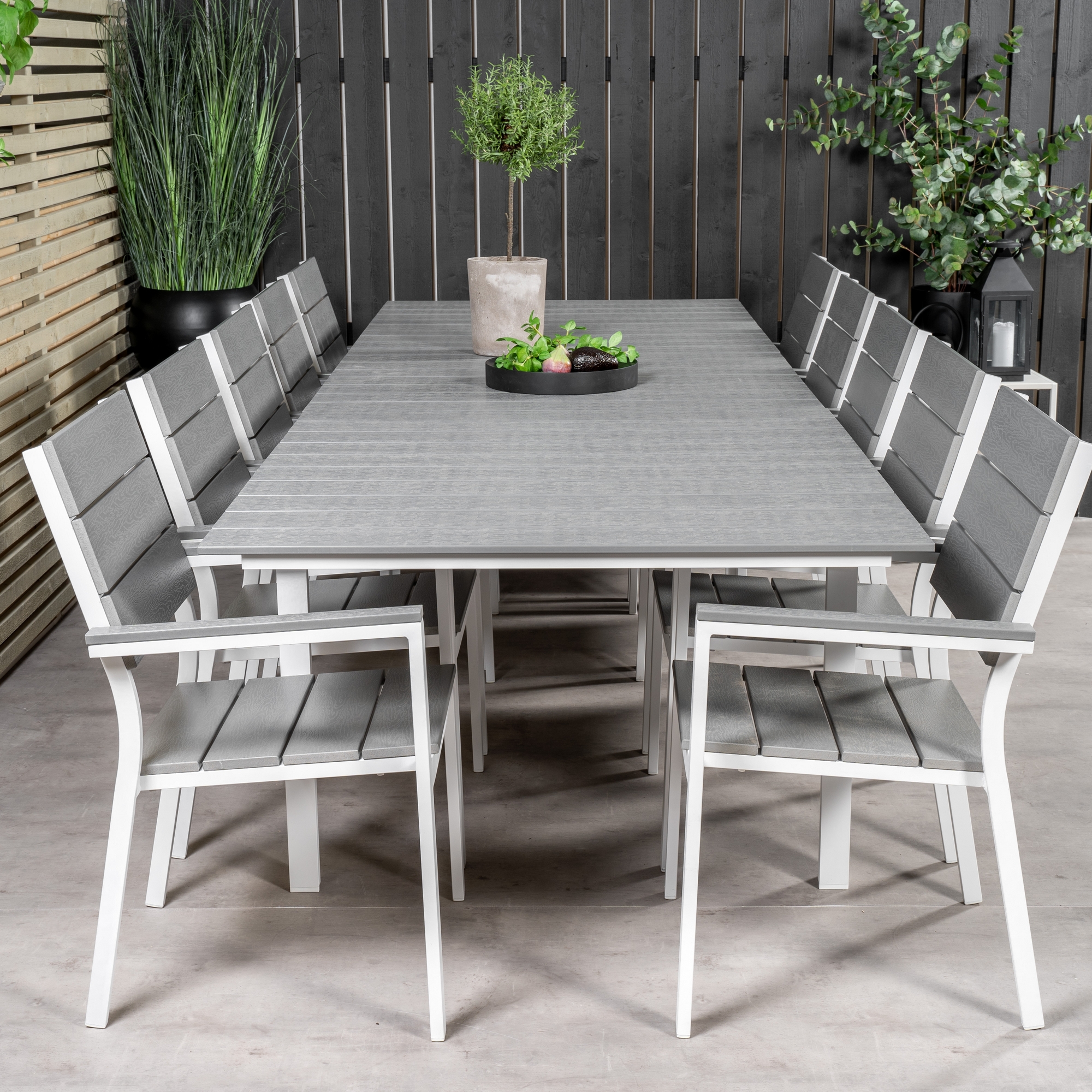 Levels Dining Table 224/324*100 - White Alu / Grey Aintwood Vit/Grå