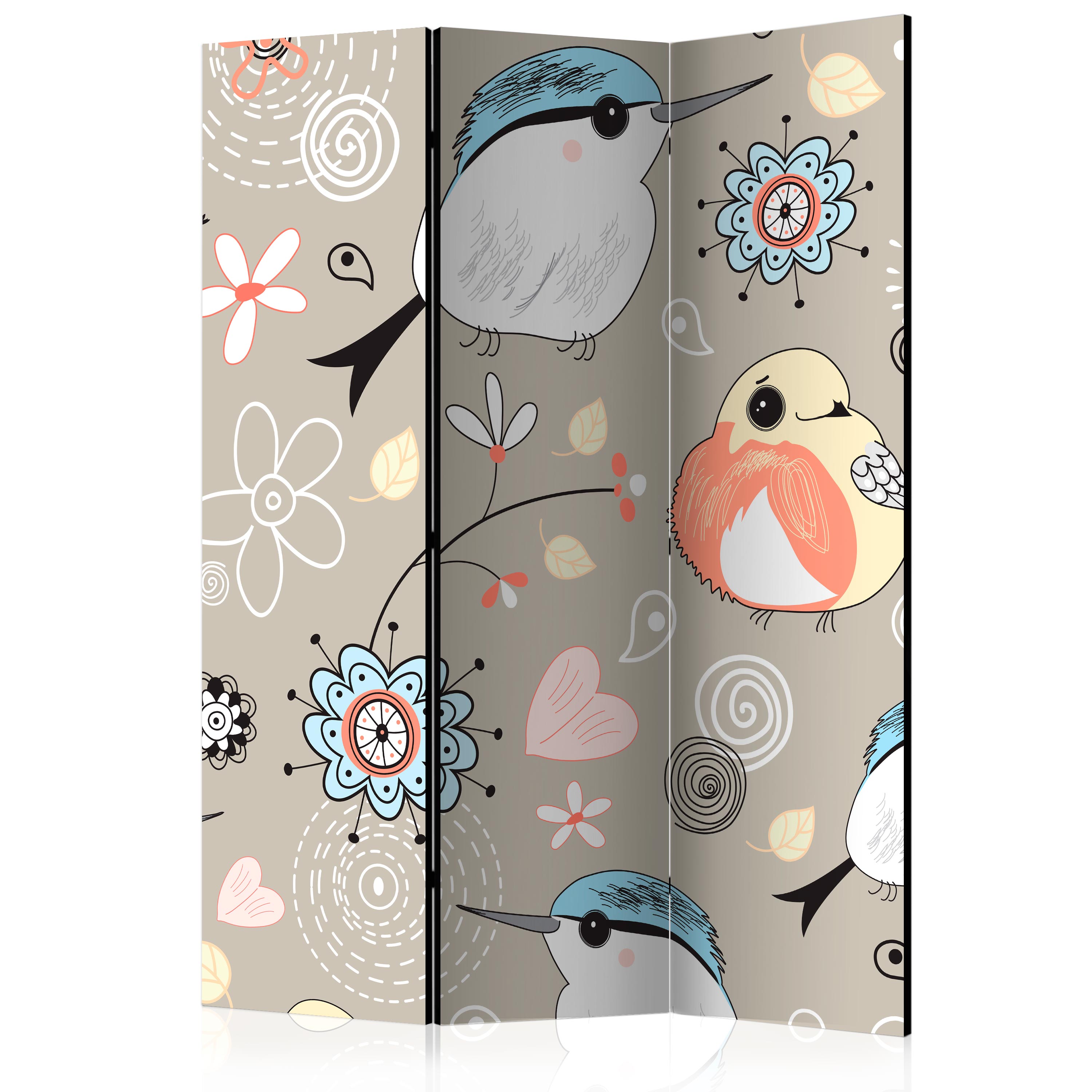 Rumsavdelare Arkiio Natural Pattern With Birds 135x172 cm