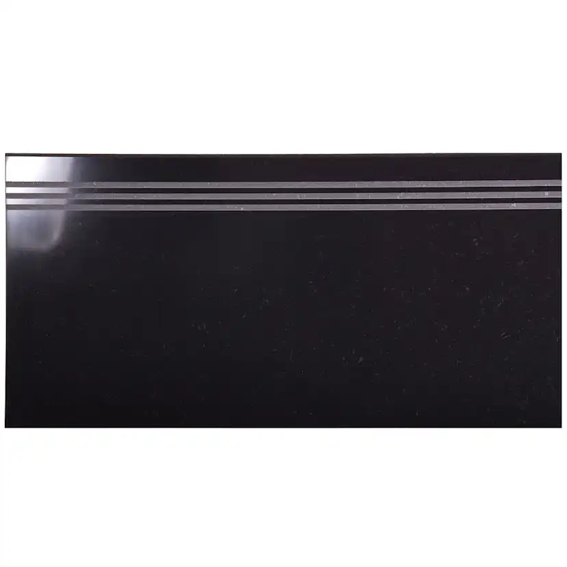 Klinker Arredo Fojs Collection Svart Glossy 30x60 cm Trappsteg/Trappnos