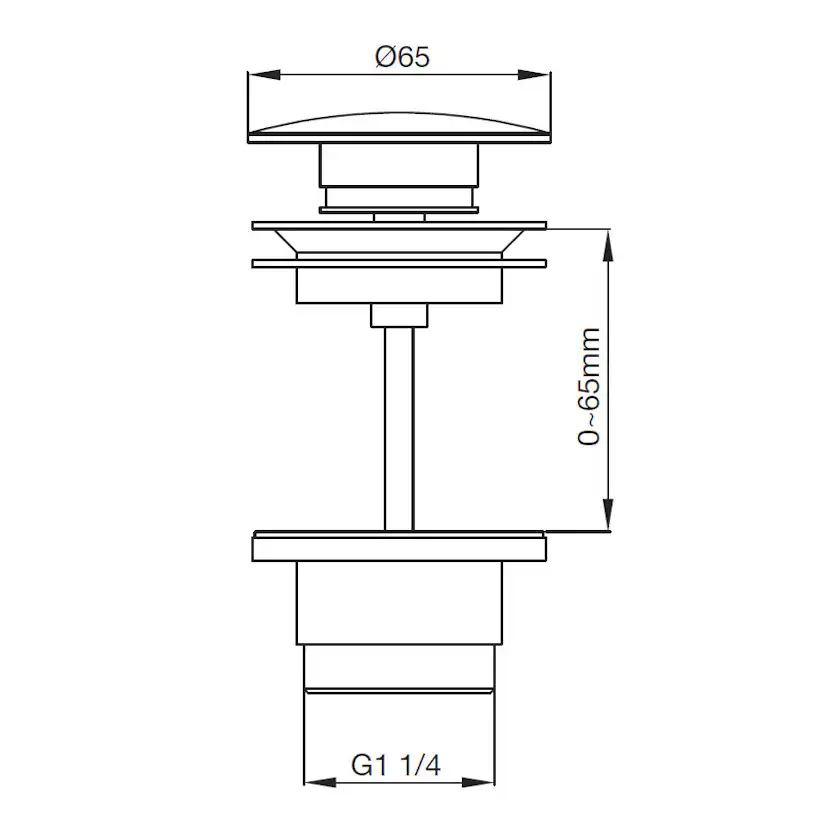 Bottenventil Scandtap Steel Pop-up Universal