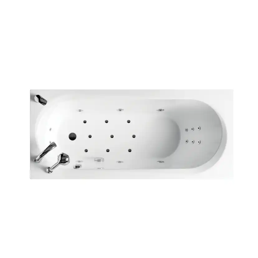 Badkar Falsterbo 150 cm Bättre U1 150 cm Bättre U1: Med Frontpanel, Sidopanel till vänster, Sargblandare till höger