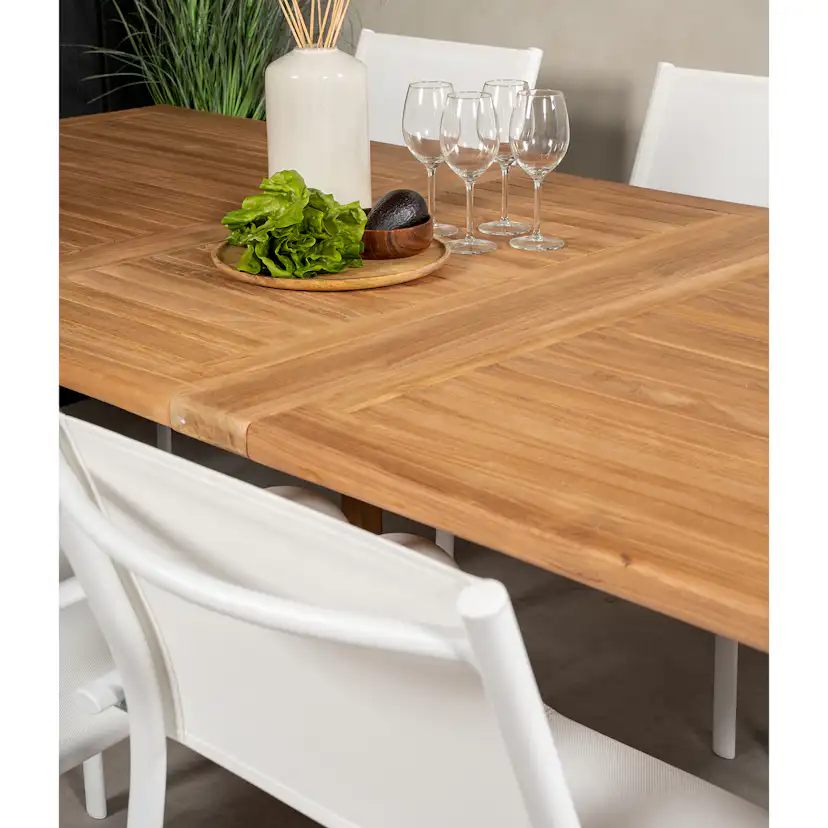 Matgrupp Venture Home Kenya 195-295x110 Teak med 6 Santorini Karmstolar