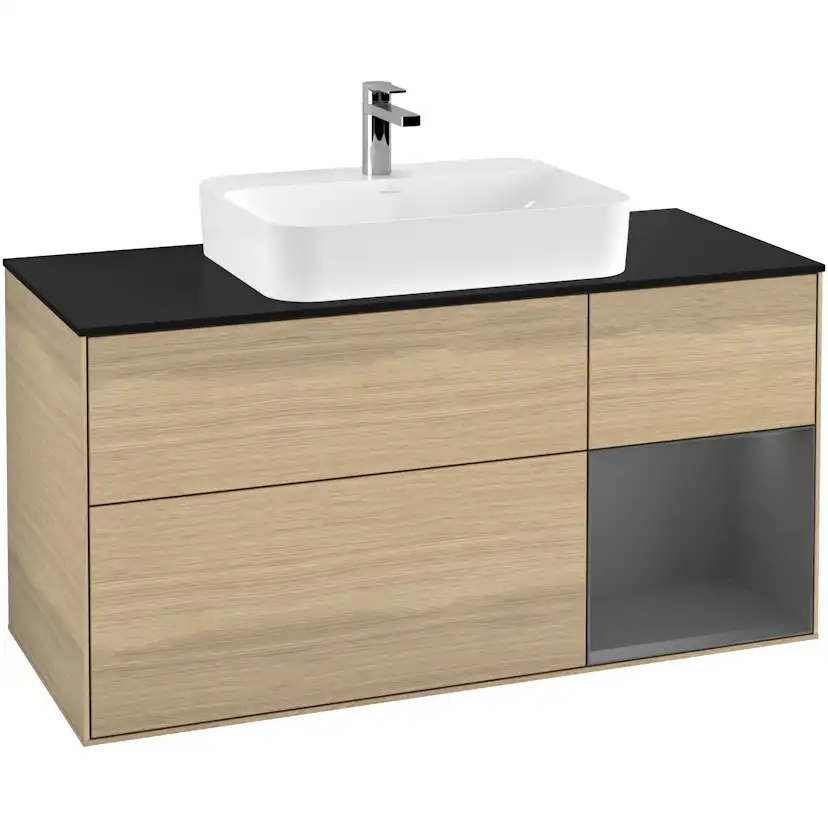Tvättställsskåp Villeroy & Boch Finion med 3 Lådor Hylla och Bänkskiva för Ytmonterat Tvättställ