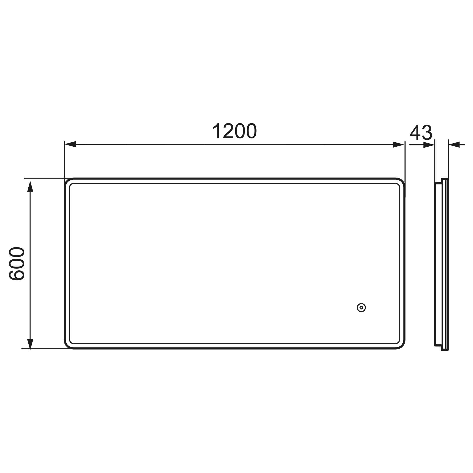 Badrumsspegel  Mora CARA I 1200x600 mm