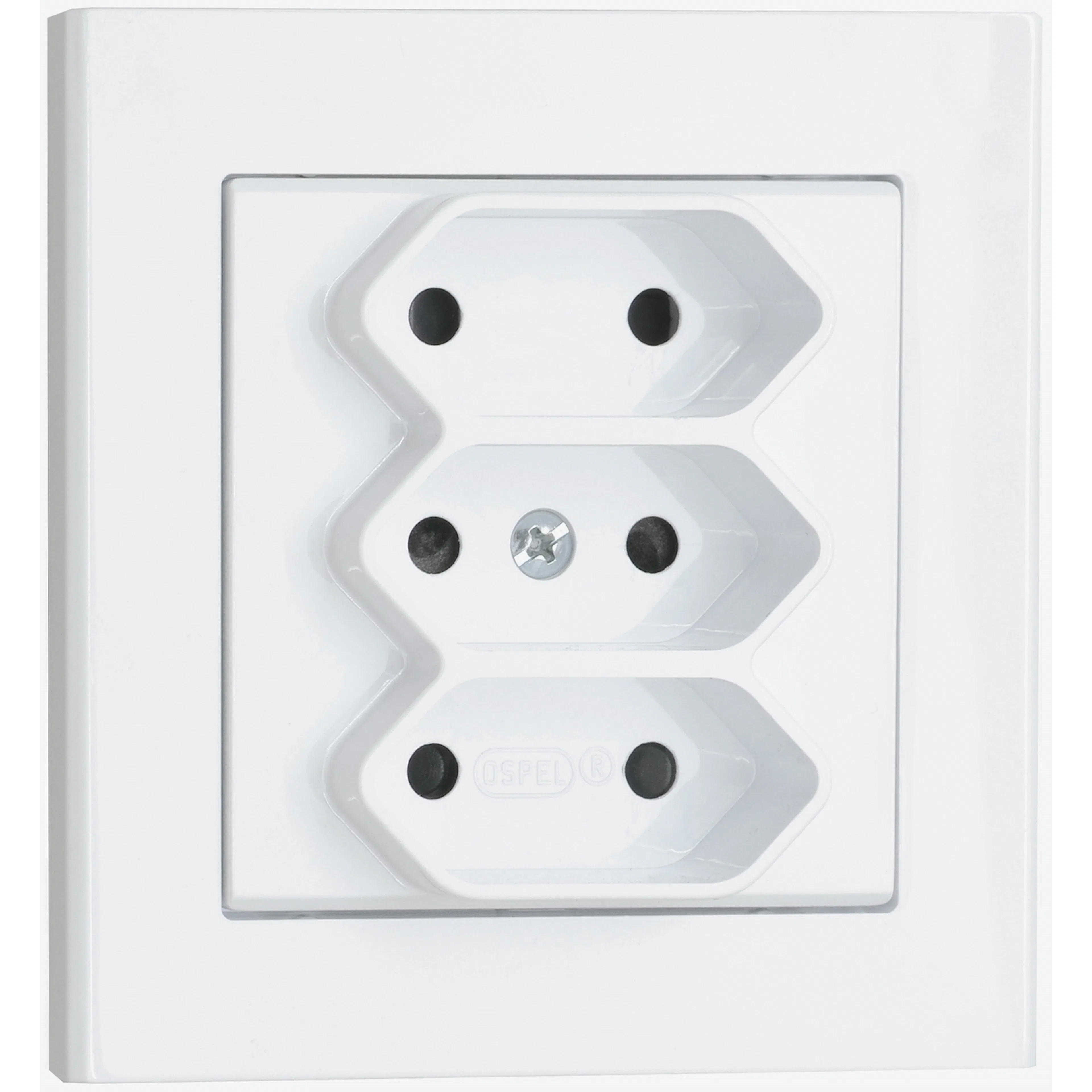 Vägguttag Malmbergs Optima 3-V Euro Vit med Skruvanslutning