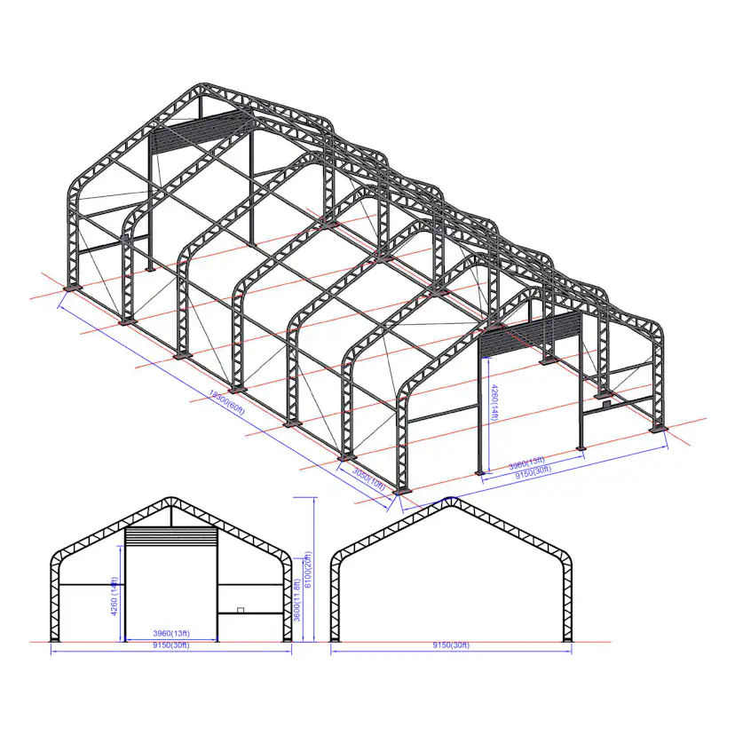 Tälthall Ranch Premium 9,15x18,3x6,1 m