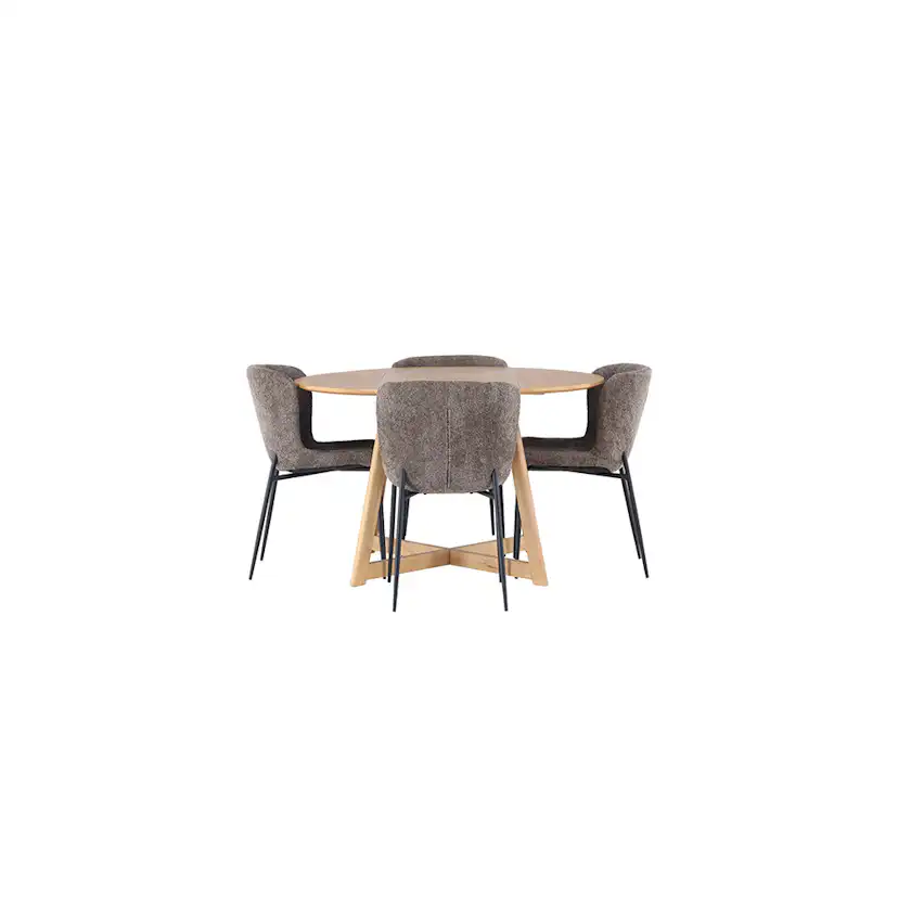 Matgrupp Venture Home Yakidon Ø120 cm med 4 st Modesto stolar