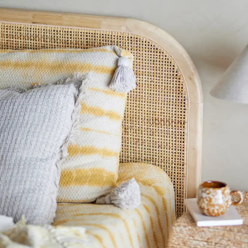 Sänggavel Bloomingville Raley Väggfäst/Golvstående Gavel Ljus Rotting 180cm