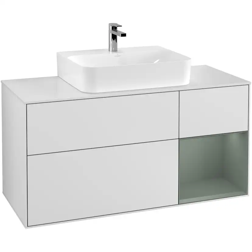 Tvättställsskåp Villeroy & Boch Finion med 3 Lådor Hylla och Bänkskiva för Centrerat Tvättställ