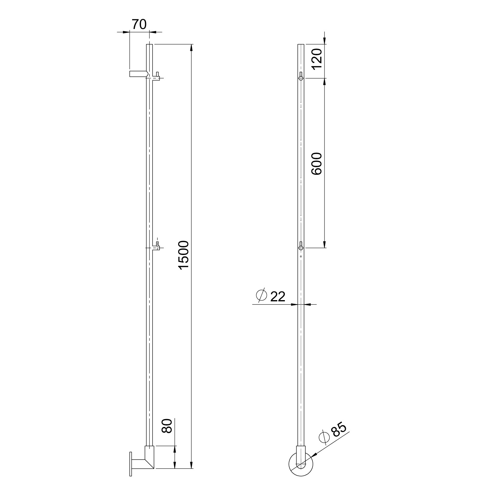 Handdukstork Strand Stainless POLE