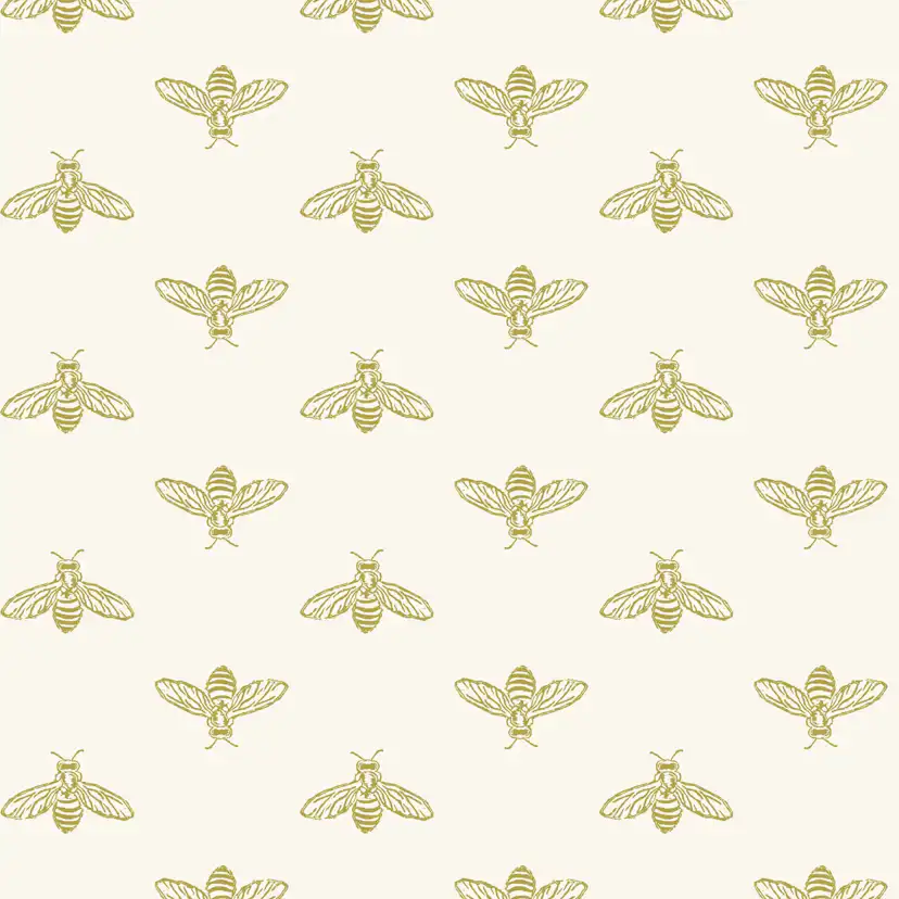 Fototapet Joules Block Print Bee Antique Gold 10mx52 cm