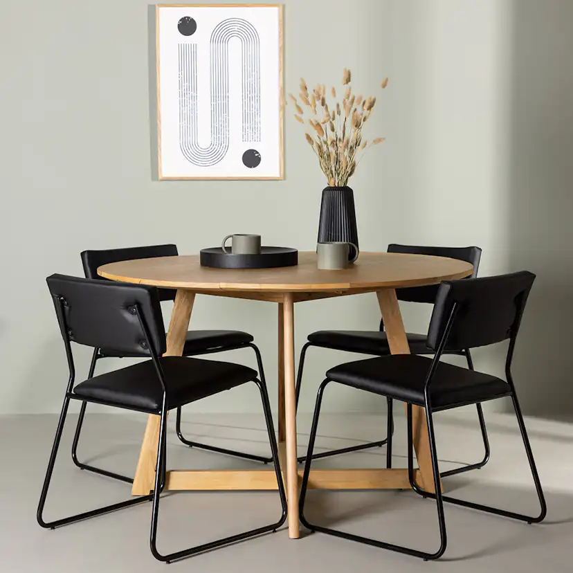 Matgrupp Venture Home Yakidon Ø120 cm med 4 st Kenth stolar