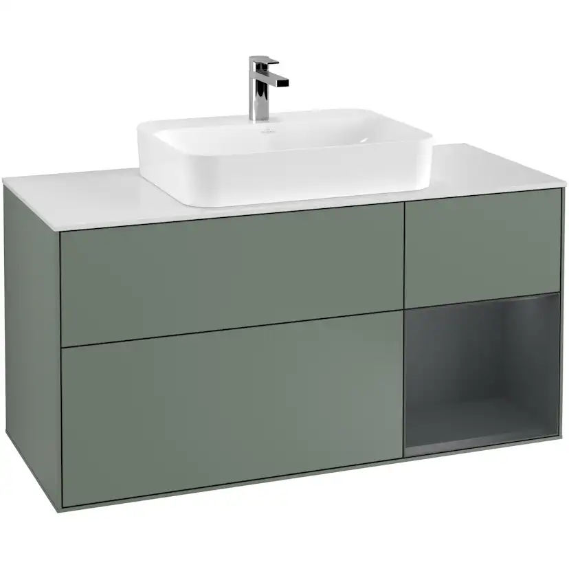 Tvättställsskåp Villeroy & Boch Finion med 3 Lådor Hylla och Bänkskiva för Ytmonterat Tvättställ