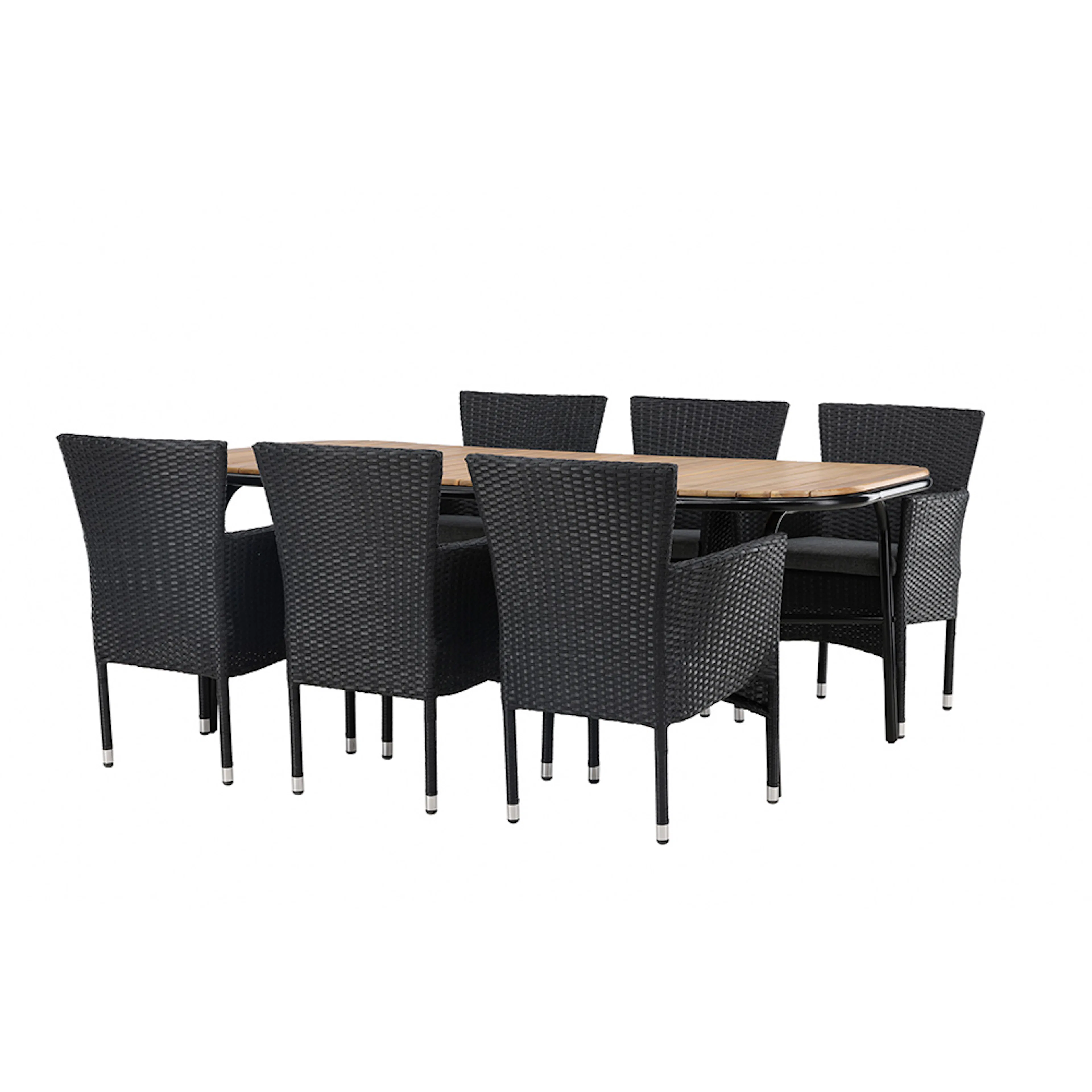 Holmbeck Diningtable Stål - Black / Rectangular 90*200*75 +M Svart, Natur