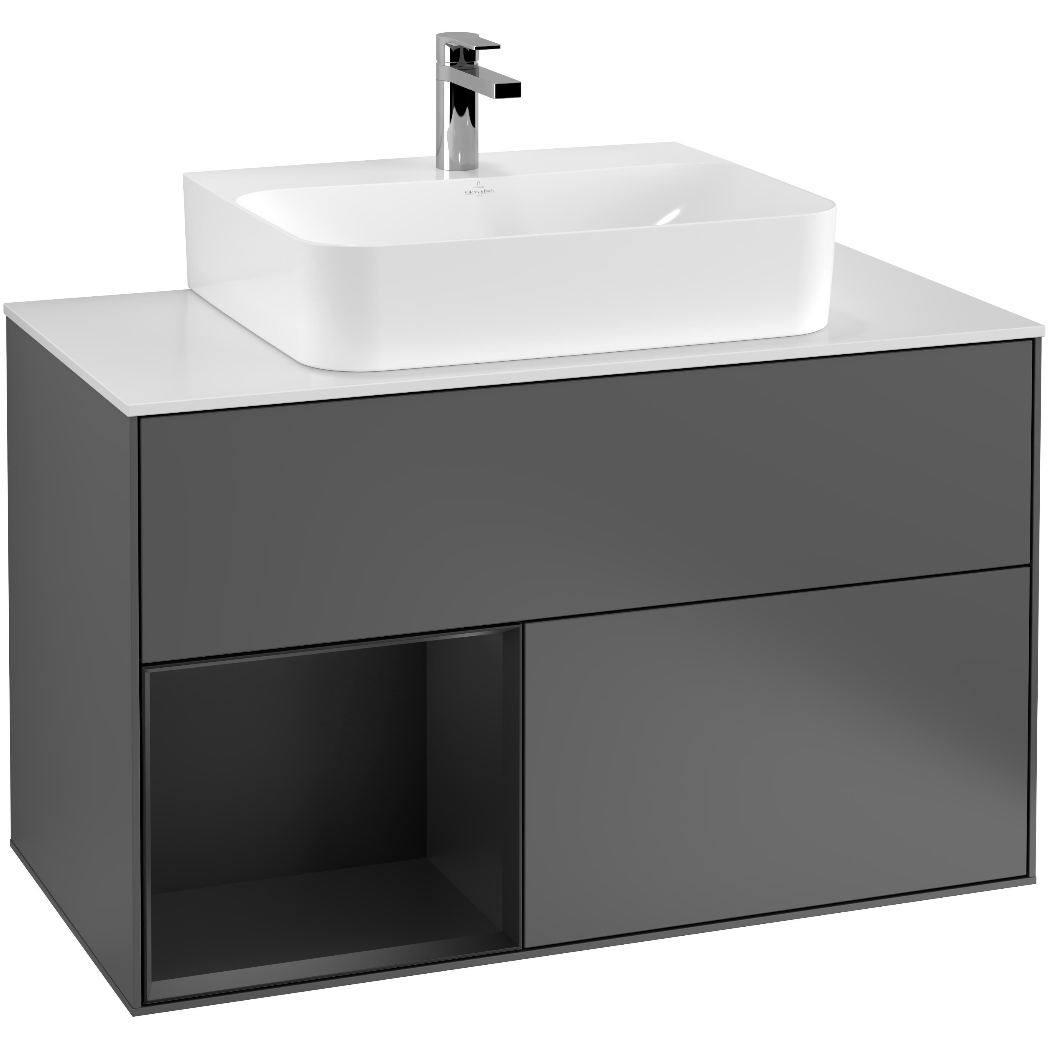 Tvättställsskåp Villeroy & Boch Finion med 2 Lådor Hylla och Bänkskiva för Centrerat Tvättställ