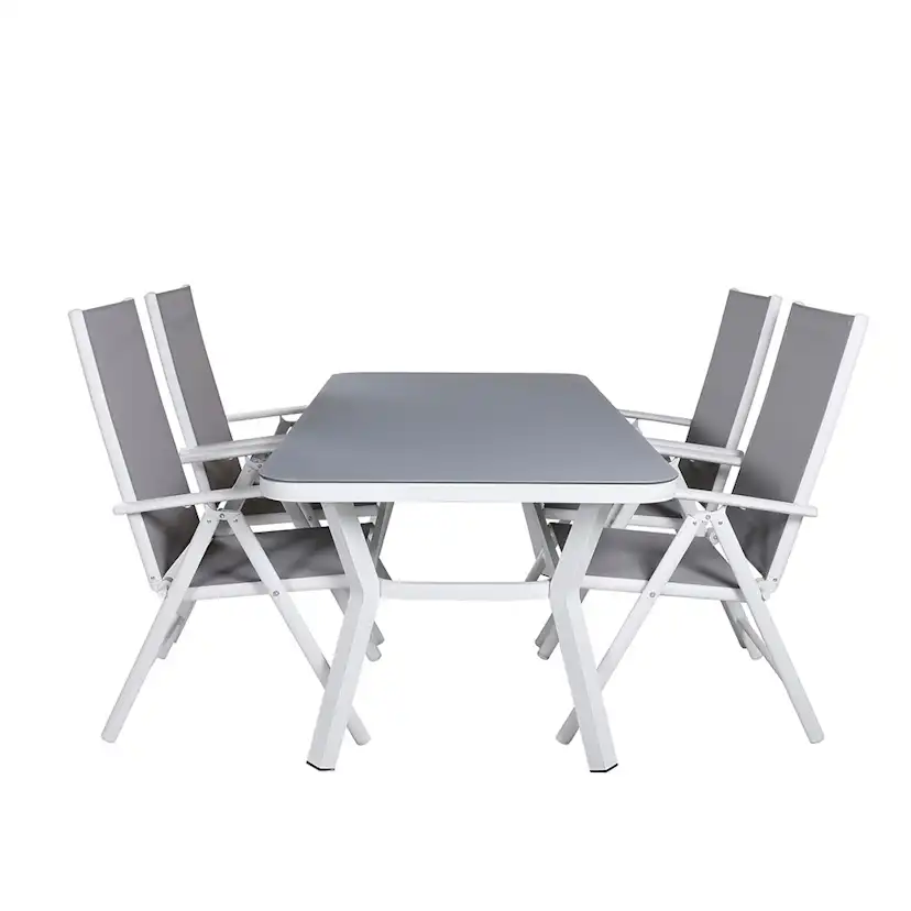 Matgrupp Venture Home Vyn med 4 Bend Matstolar