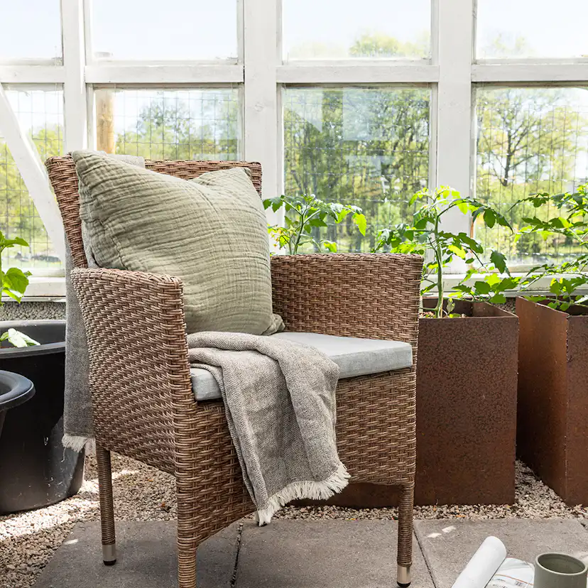 Malina Diningchair Alumnium - Nature / Wicker Natur