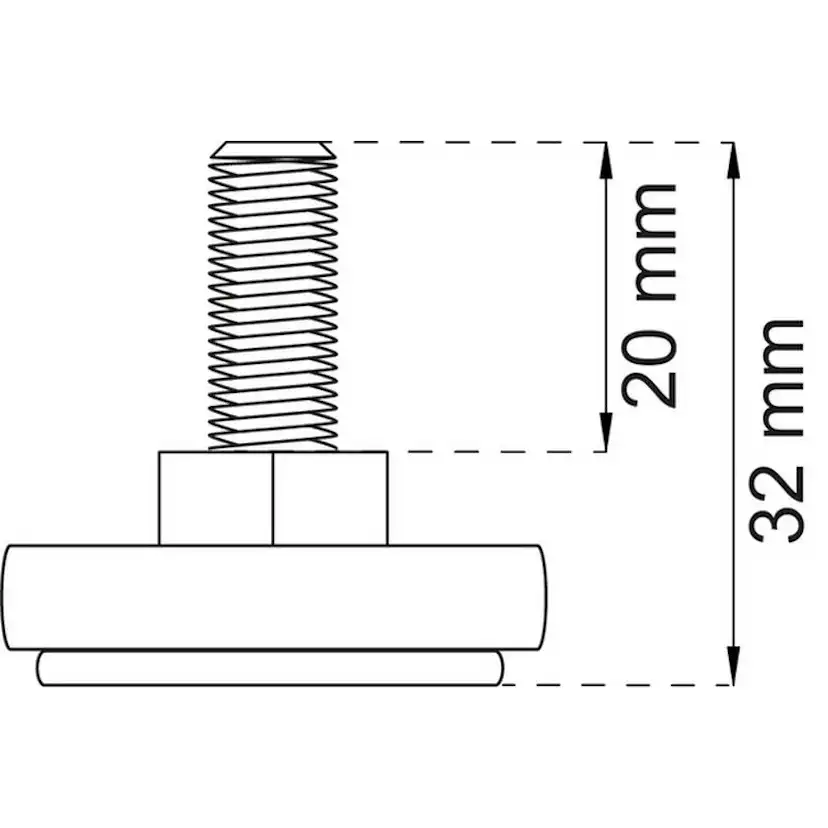 Ställfot Bordsben Habo M10X32mm