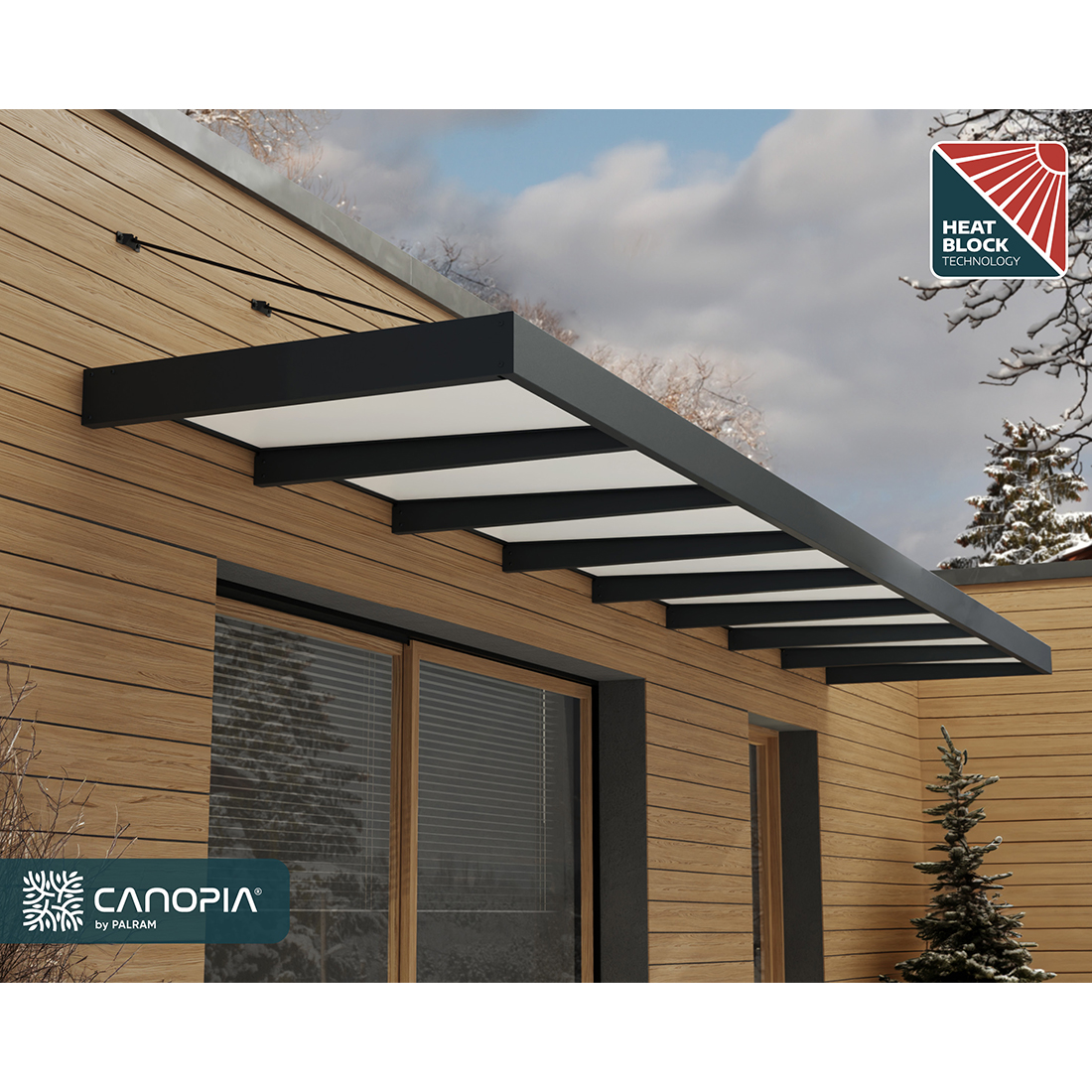 Entrétak Canopia by Palram Sophia XL Grå Klar 1,4 X 8 m