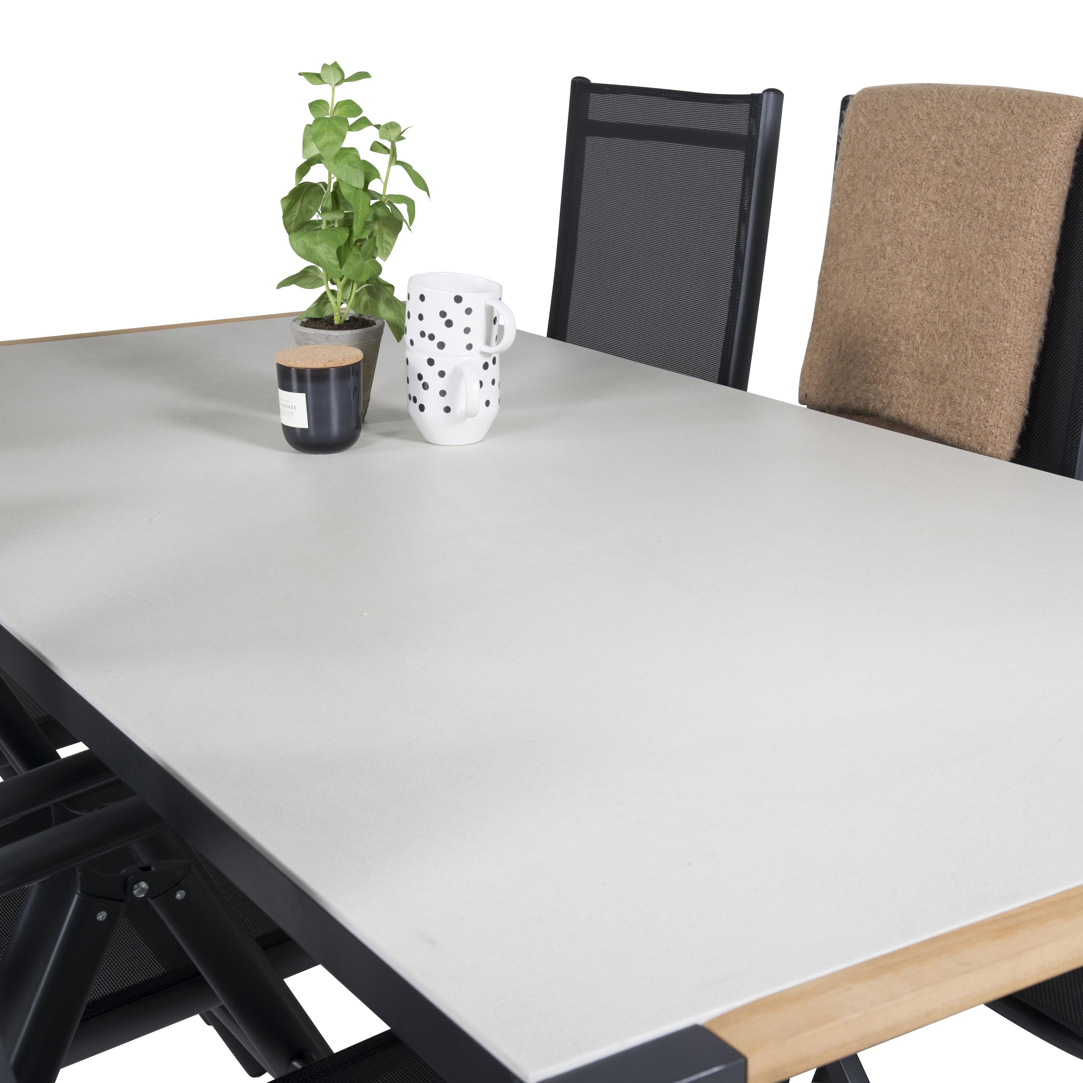 Matgrupp Utomhus Venture Home Tilly 200 med 6 Bront Trädgårdsstolar