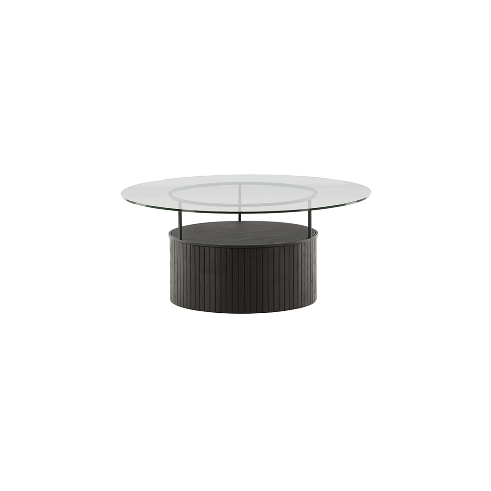 Soffbord Venture Home Bovall Runt Vardagsrumsbord i Svart Ask & Glas