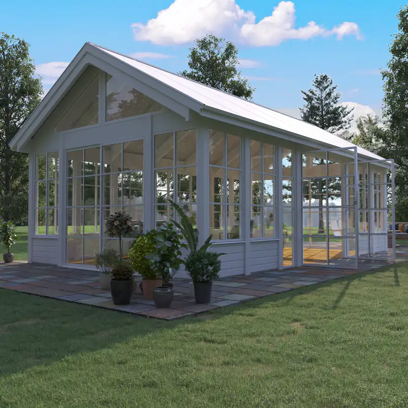 Växthus Landskap Grönska Sommar 30 kvm