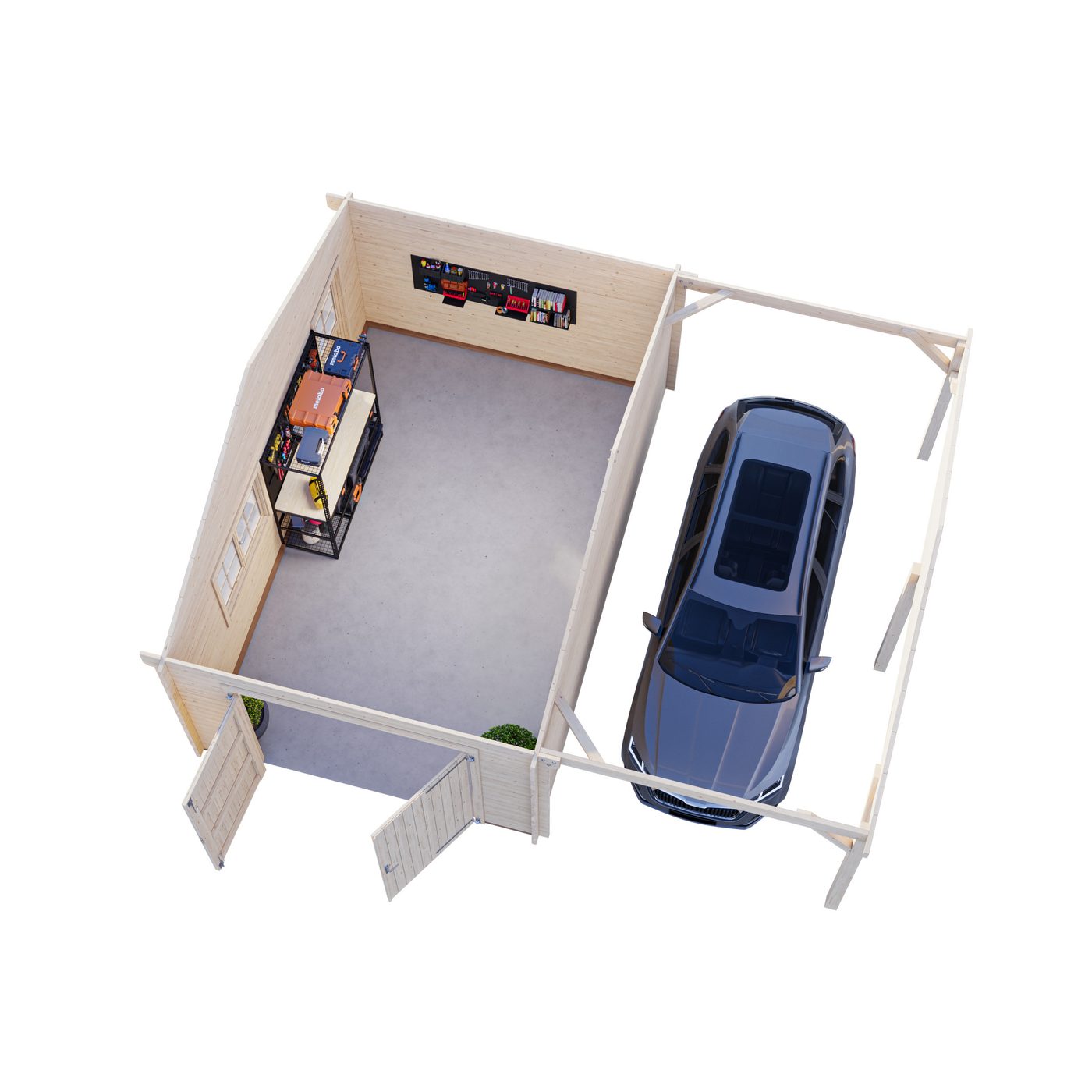 Roger 19,0+16,2 m2 with wooden gate NO Obehandlad