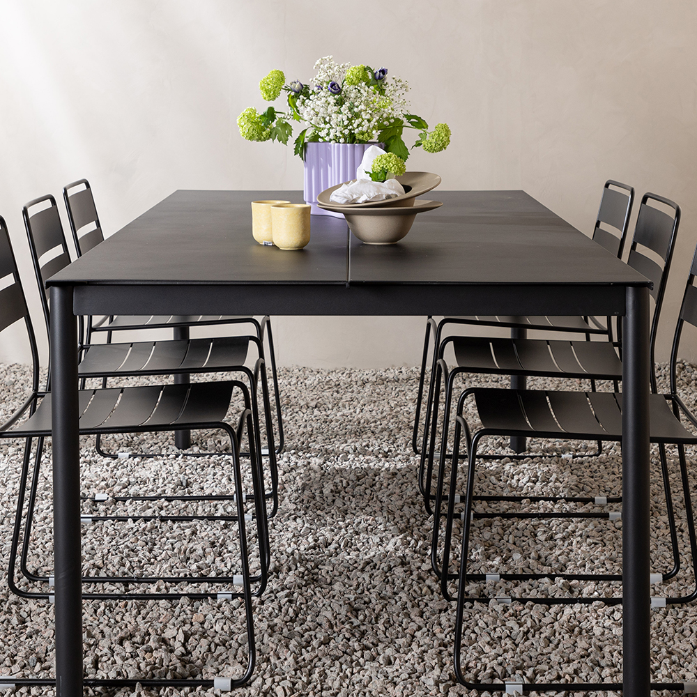 Modena - Dining Table- Black - Aluminium - 200*100cm _1+ Lin Svart