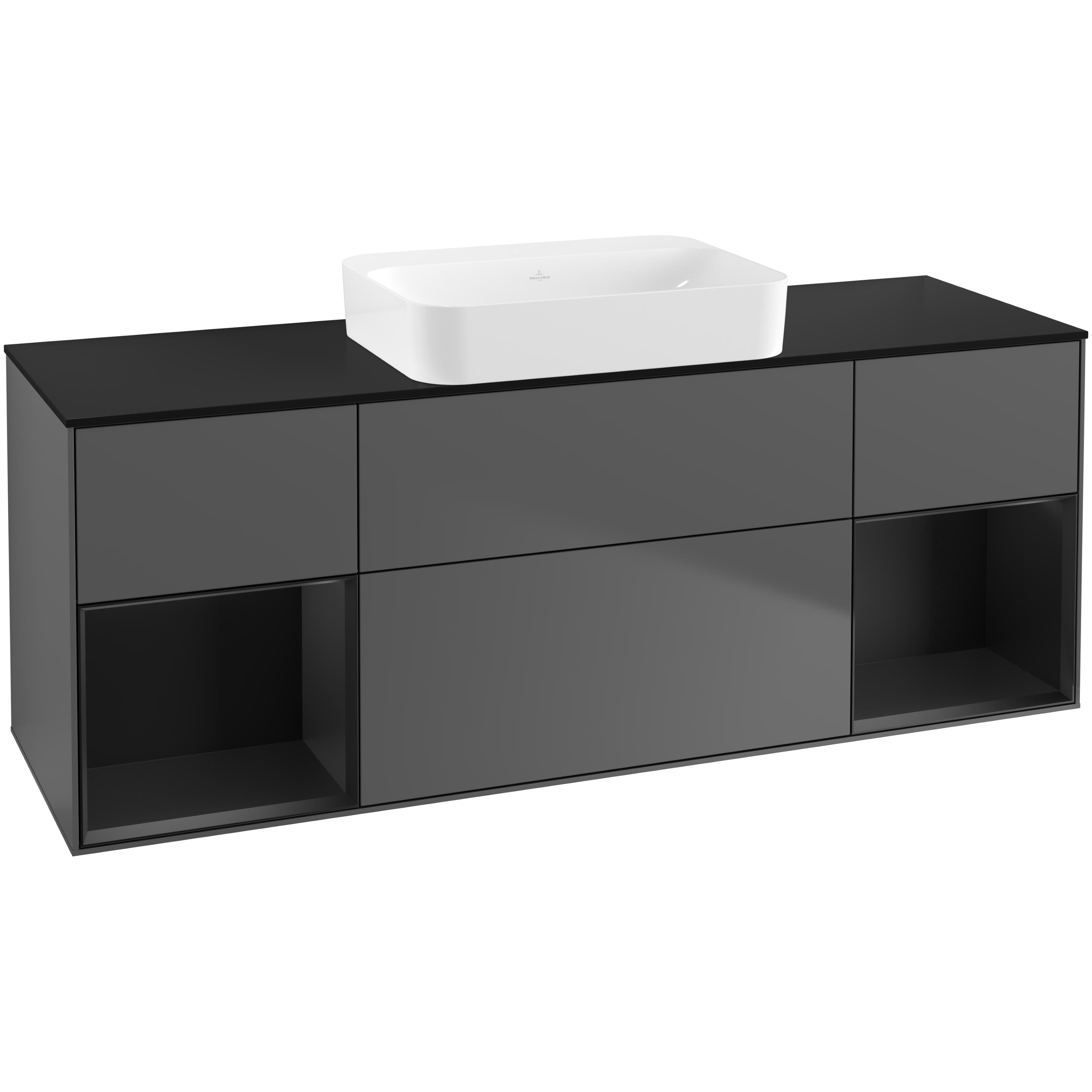 Tvättställsskåp Villeroy & Boch Finion med Två Hyllor och Bänkskiva för Fristående Tvättställ