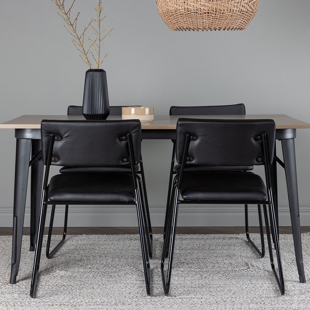 Matgrupp Venture Home Tempe 140 cm med 4 Kenth Stolar