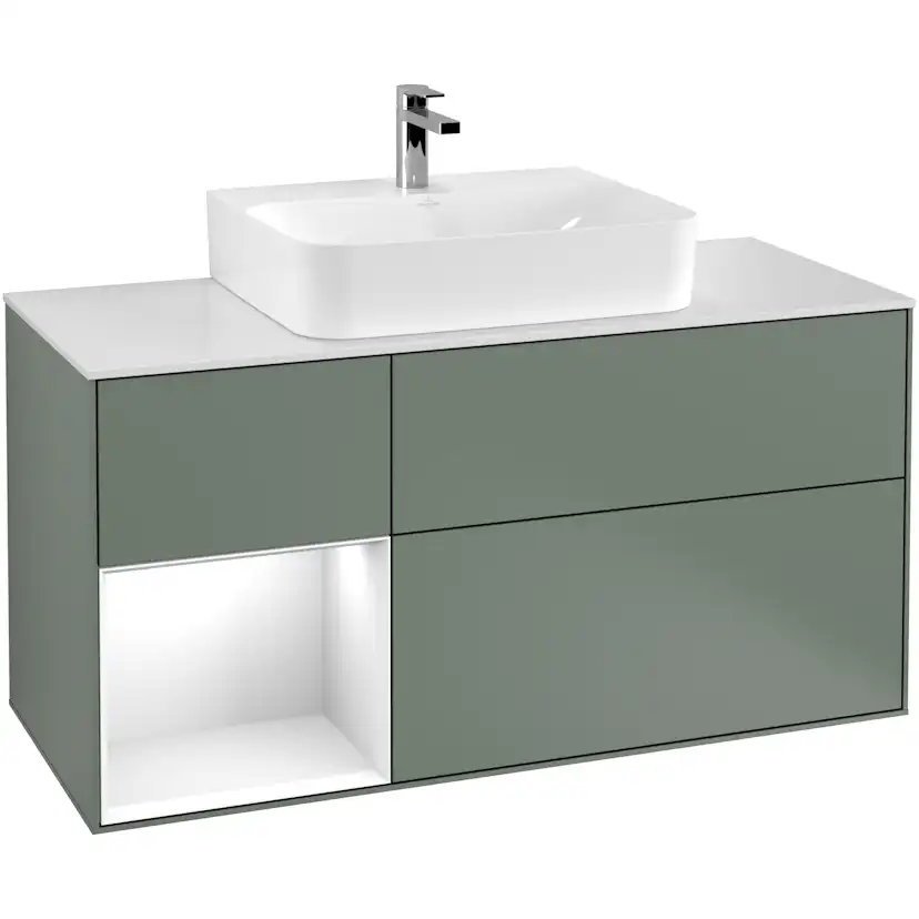 Tvättställsskåp Villeroy & Boch Finion med 3 Lådor Hylla och Bänkskiva för Centrerat Tvättställ