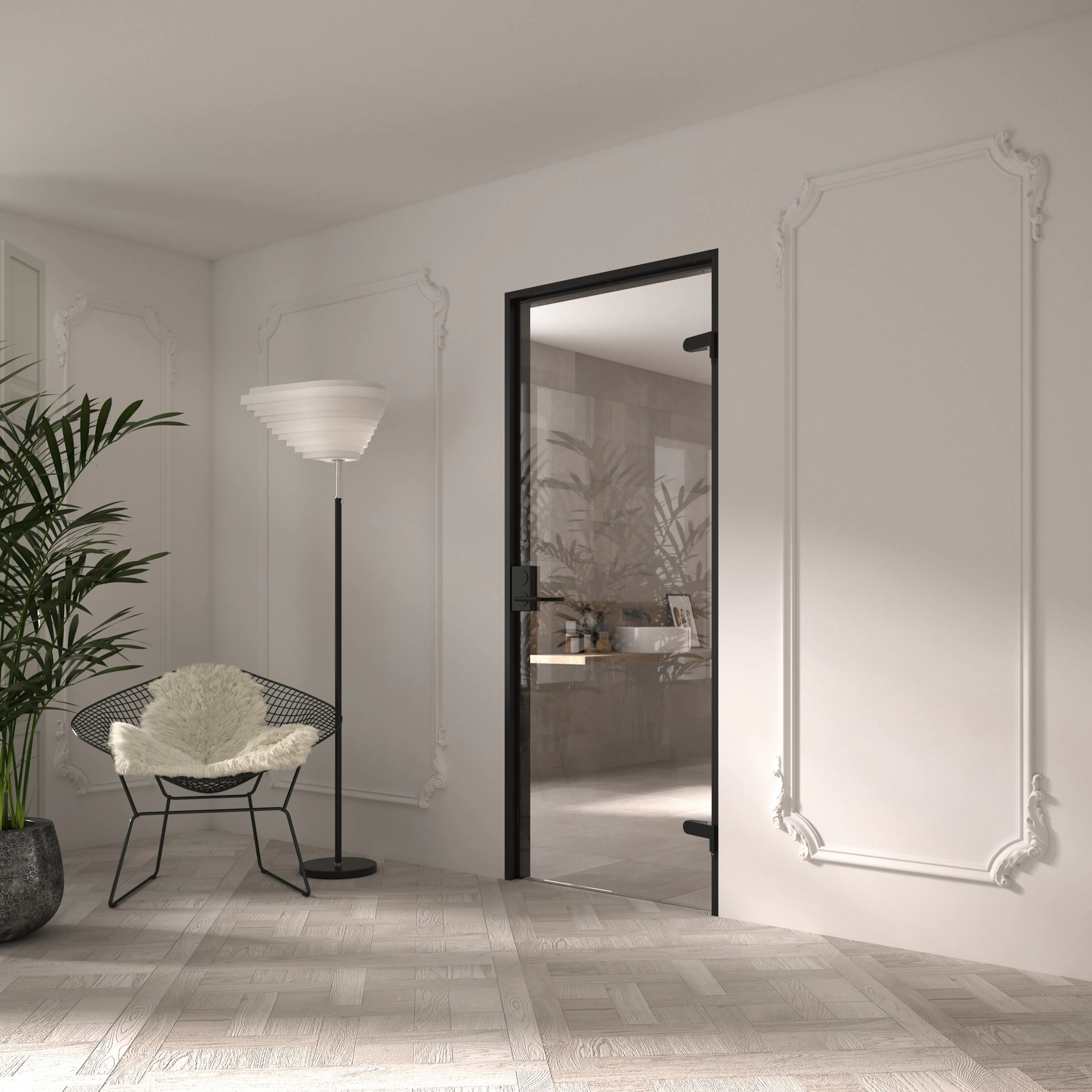 Celine M01 Helsinki, Innerdörr i glas HxB: 2100x900 mm, Klarglas
