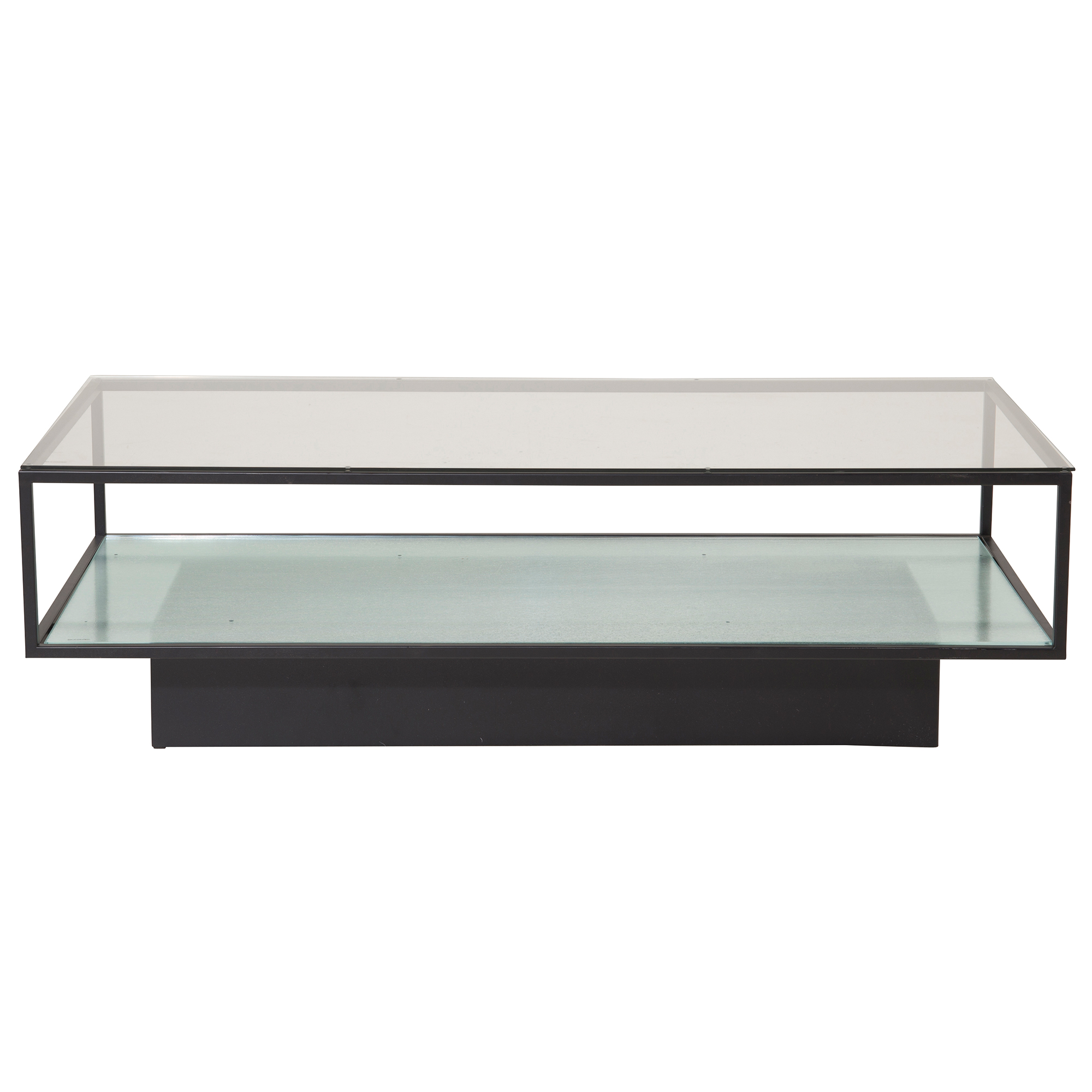 Soffbord furniture/fashion Maglehem Svart Vardagsrumsbord i Glas/Stål 130x60cm