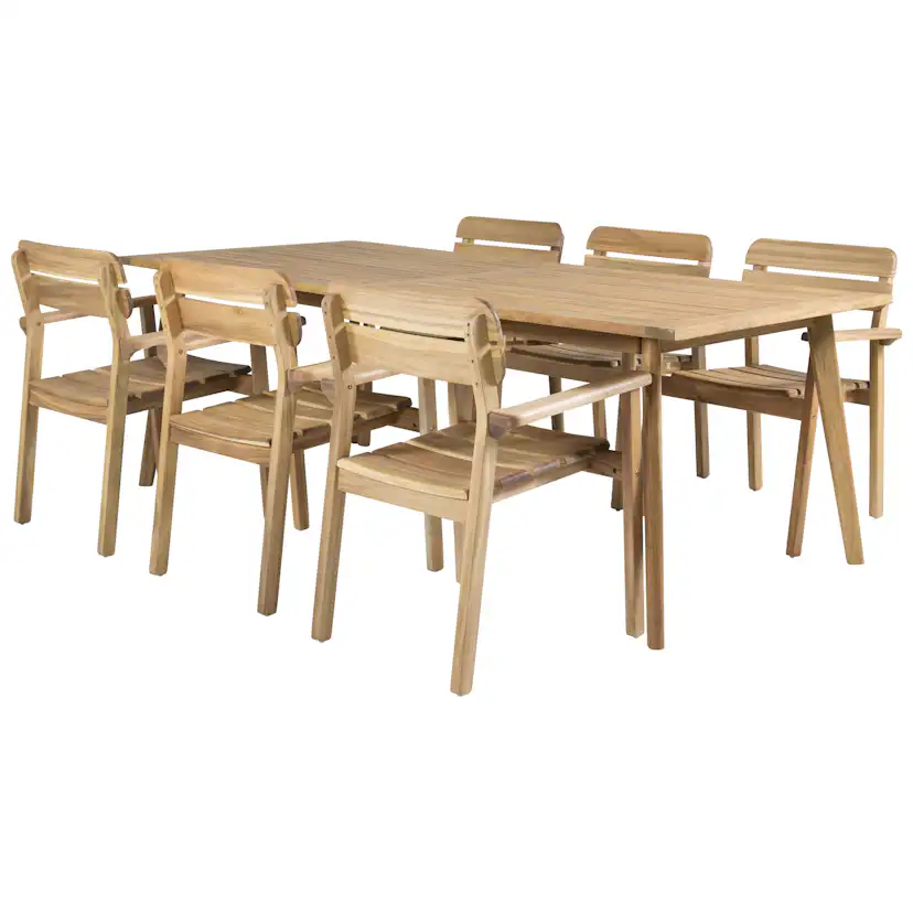 Matgrupp Venture Home Caisa 220 med 6 Moa Matstolar