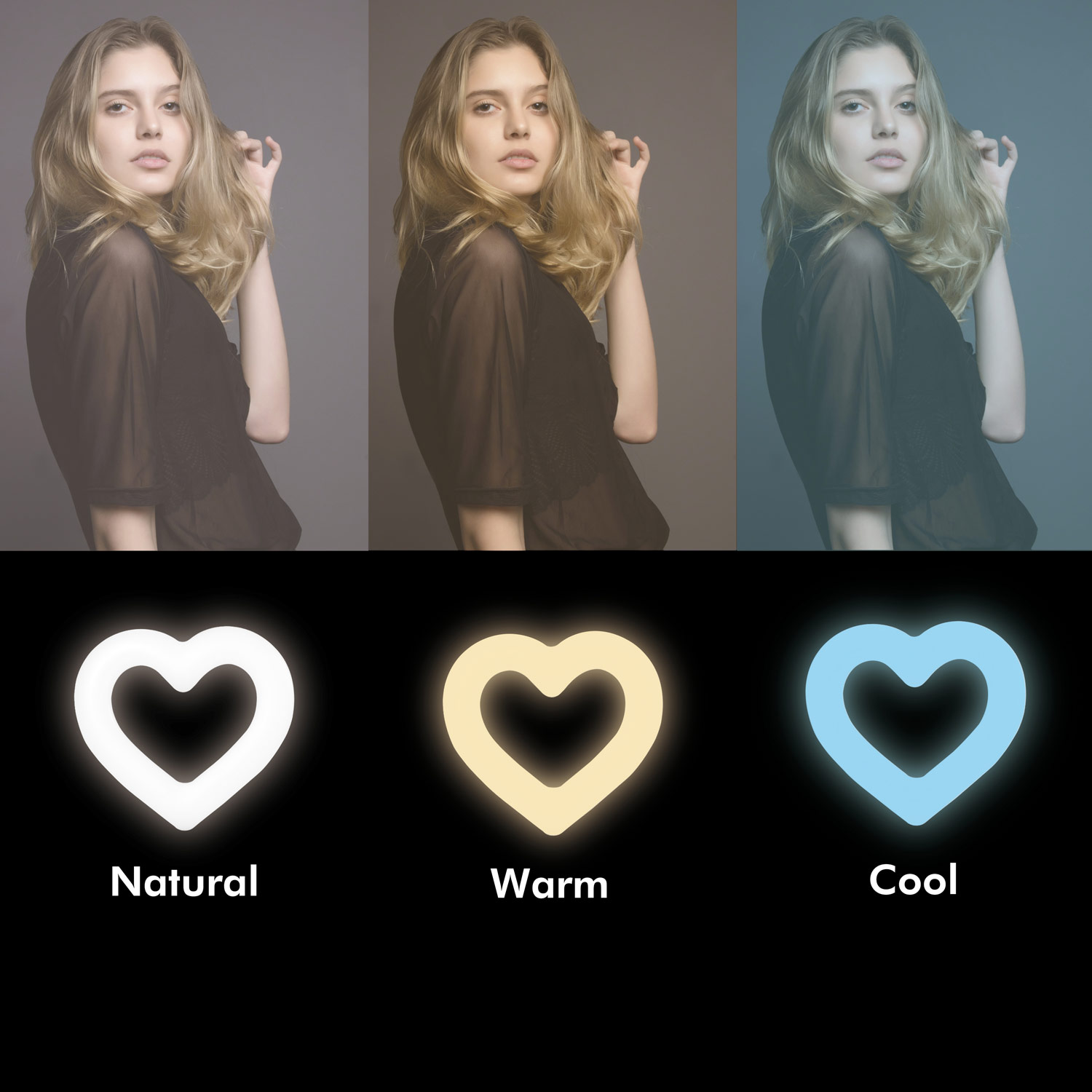 Ljusring LogiLink Hjärtform RGB Med Bordsstativ