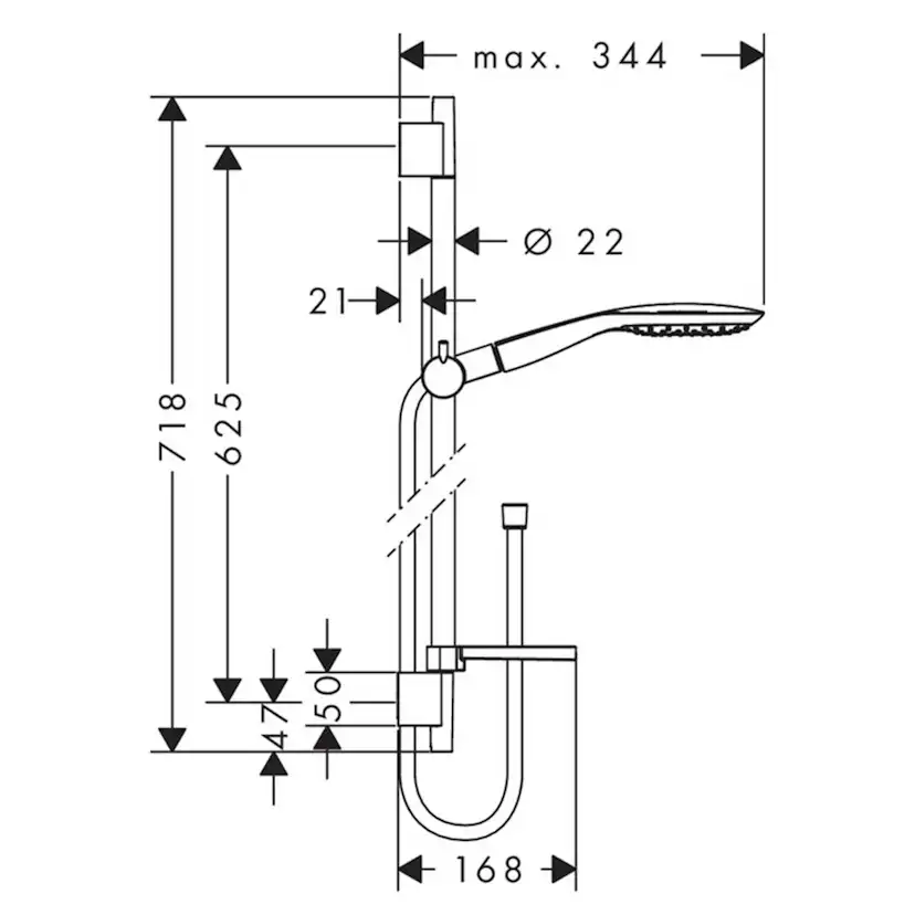 Duschset Hansgrohe Raindance Select E 150 3jet 65 cm
