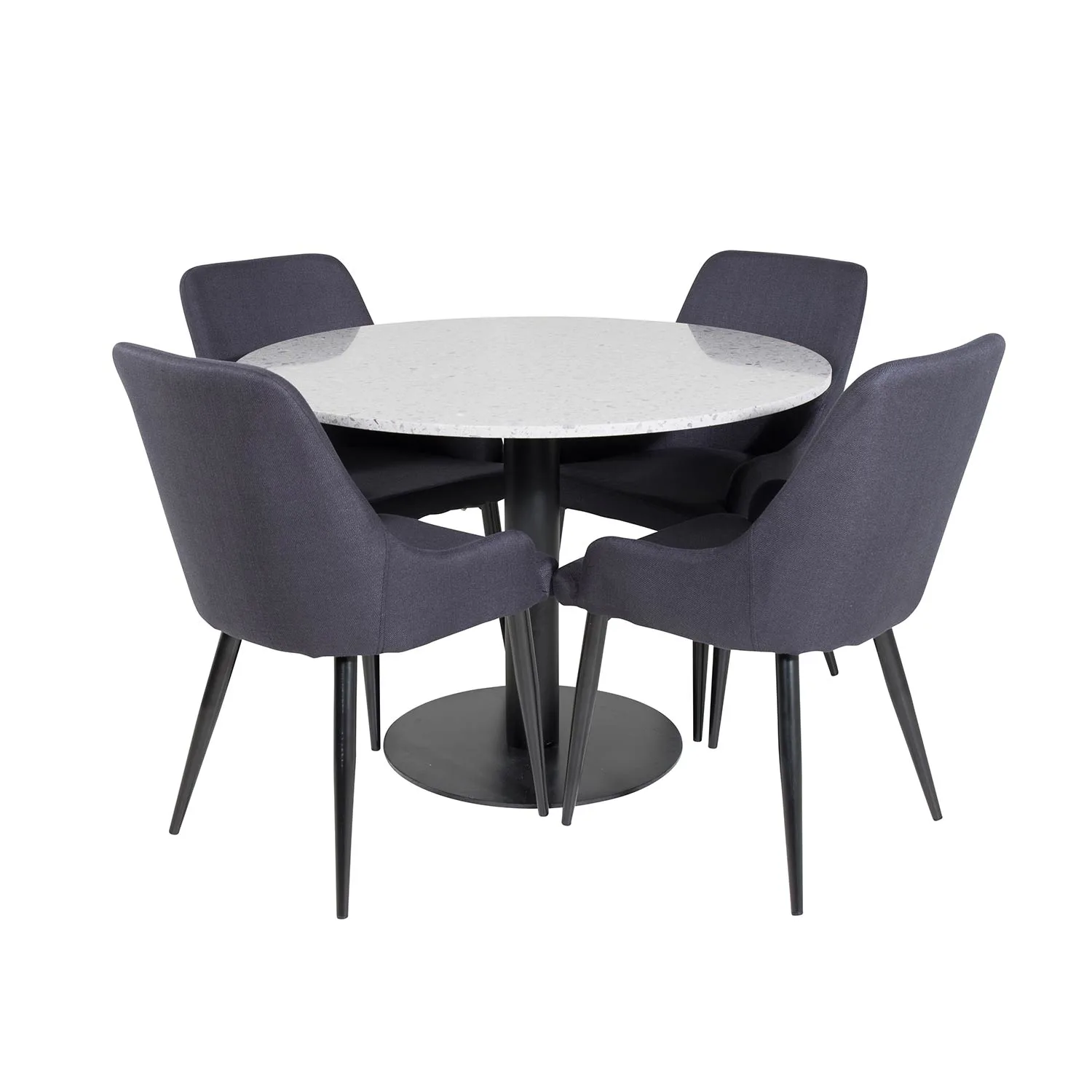 Razzia Table - Grey / Black+Plaza Chair - Black Fabric_4 Grå/Svart