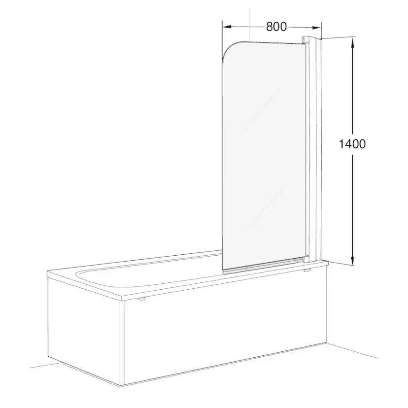 Badkarsvägg Contura Shower Space SPXK Matt Aluminium BxH:800x1400
